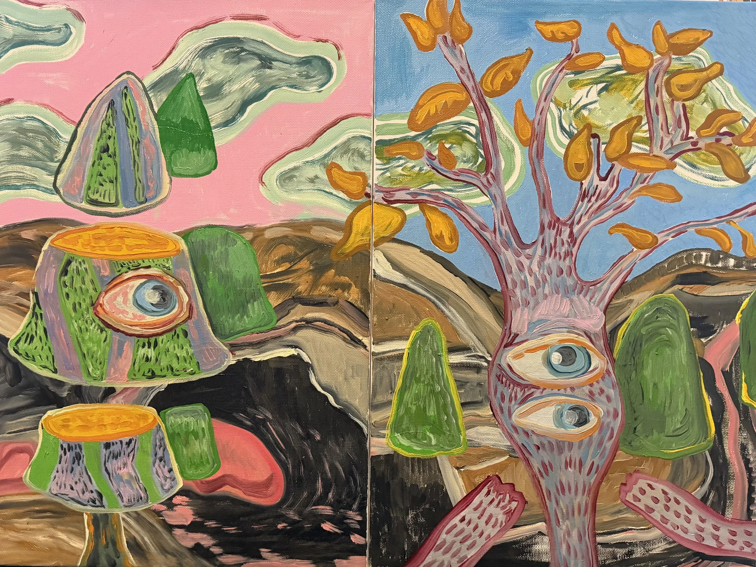Precipitation, 16x40" (Diptych)