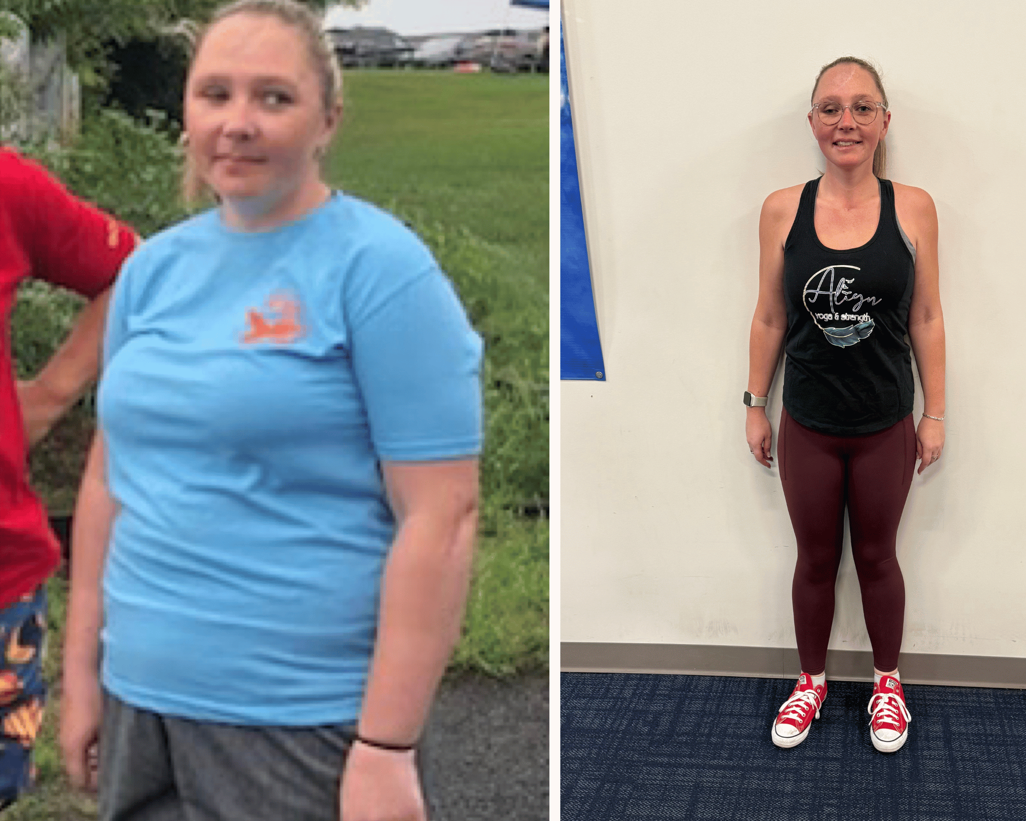 female before-after fat loss