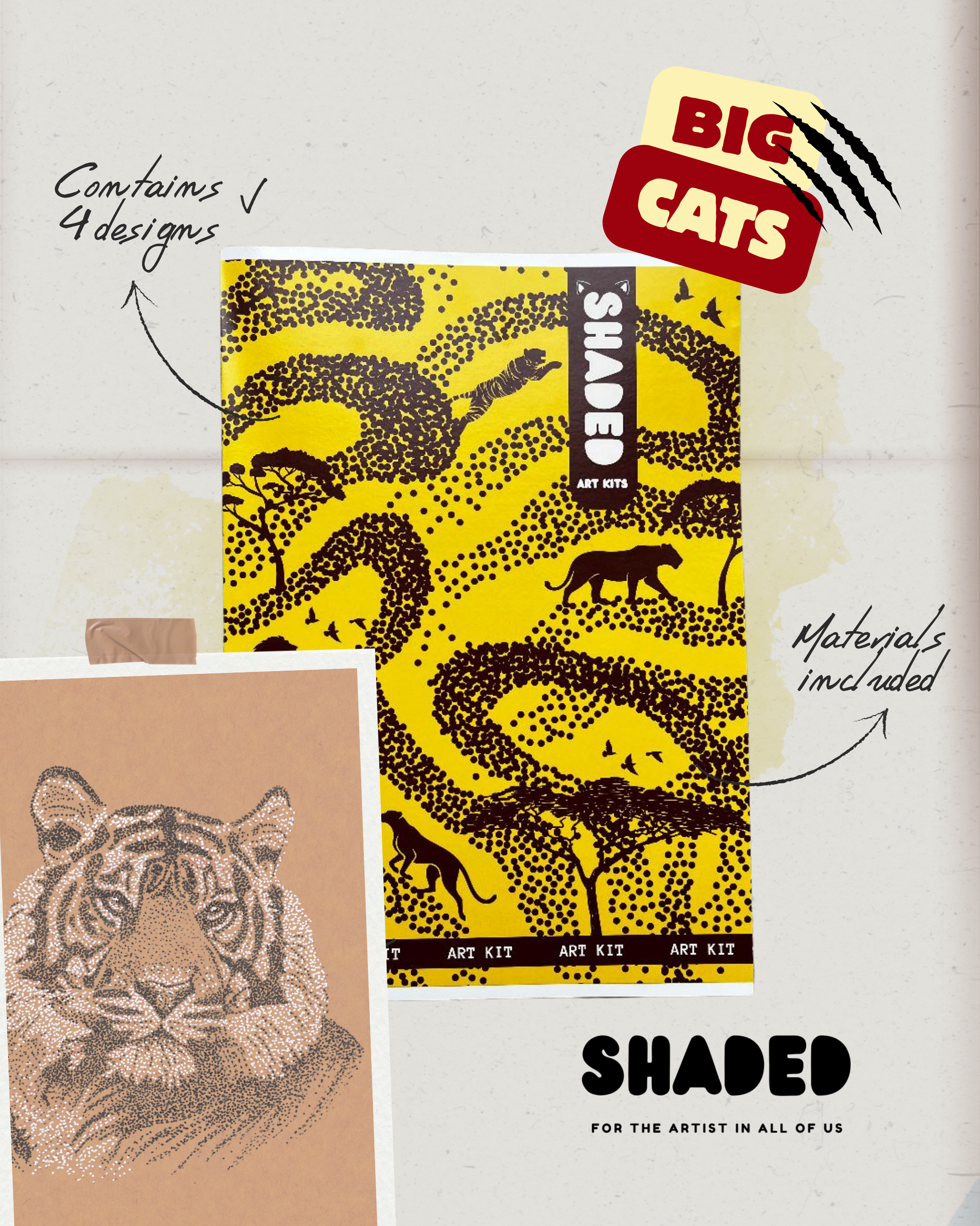 Big Cats Dotting Art Kit
