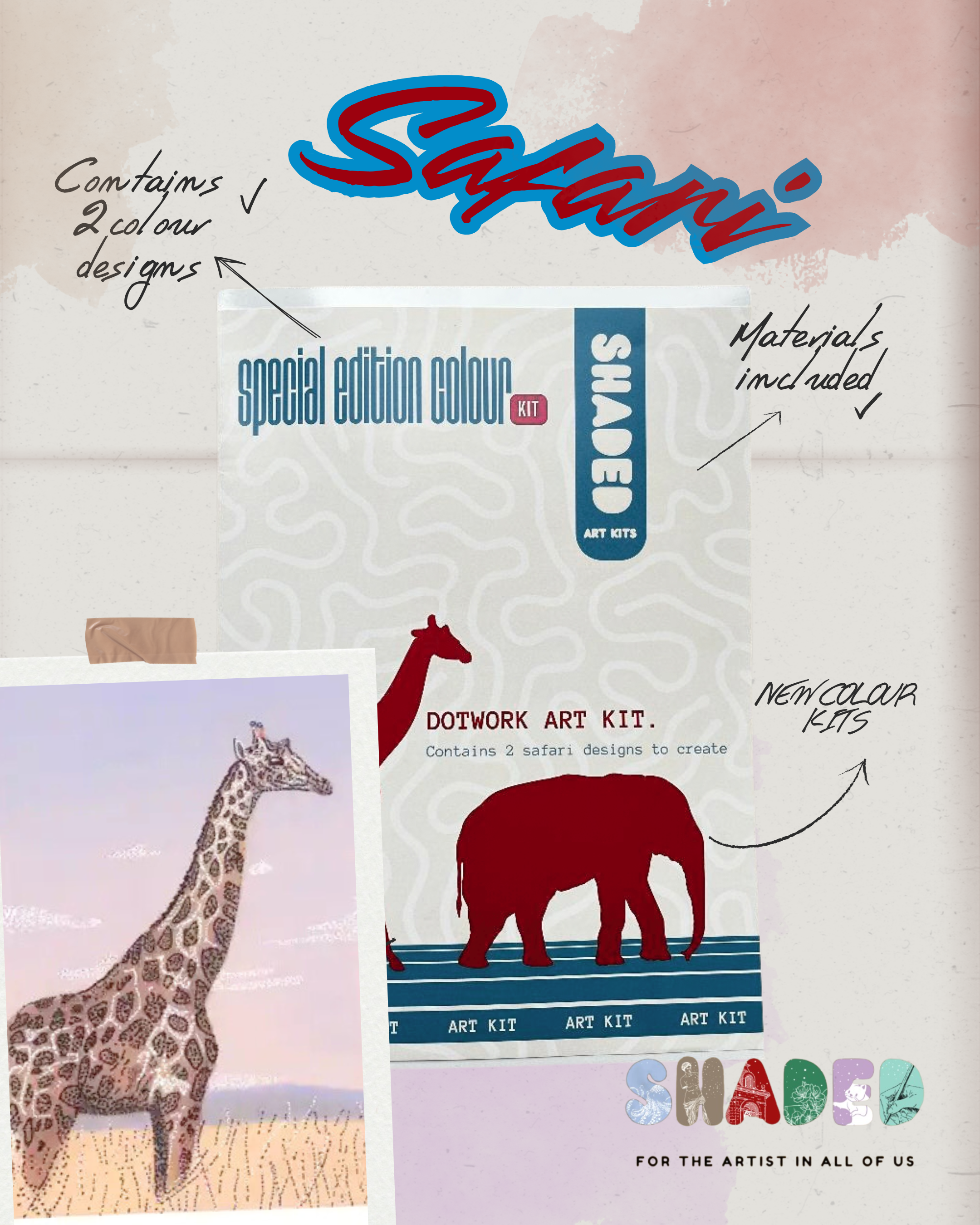 Safari Dotting Art Kit
