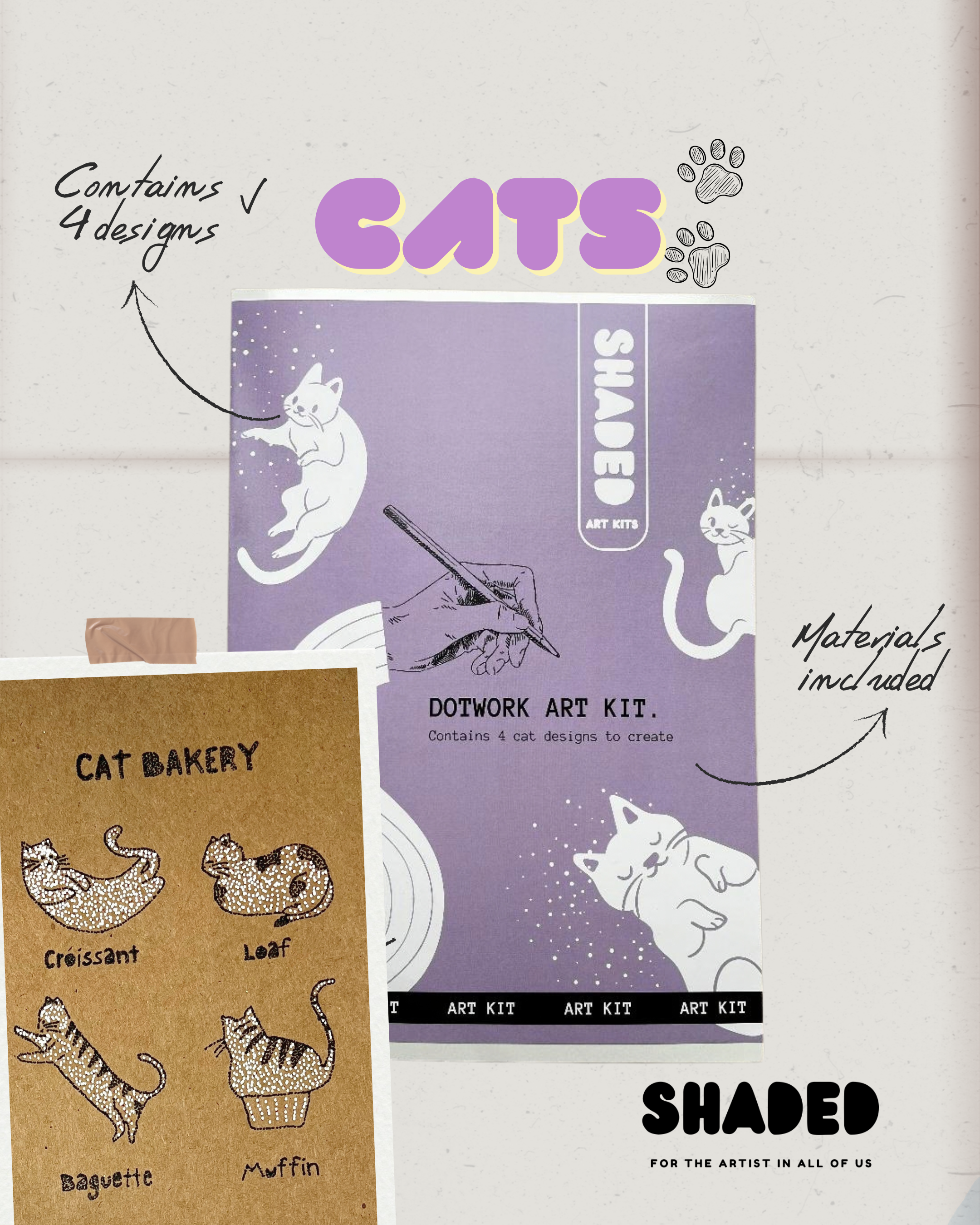 Cats Dotting Art Kit