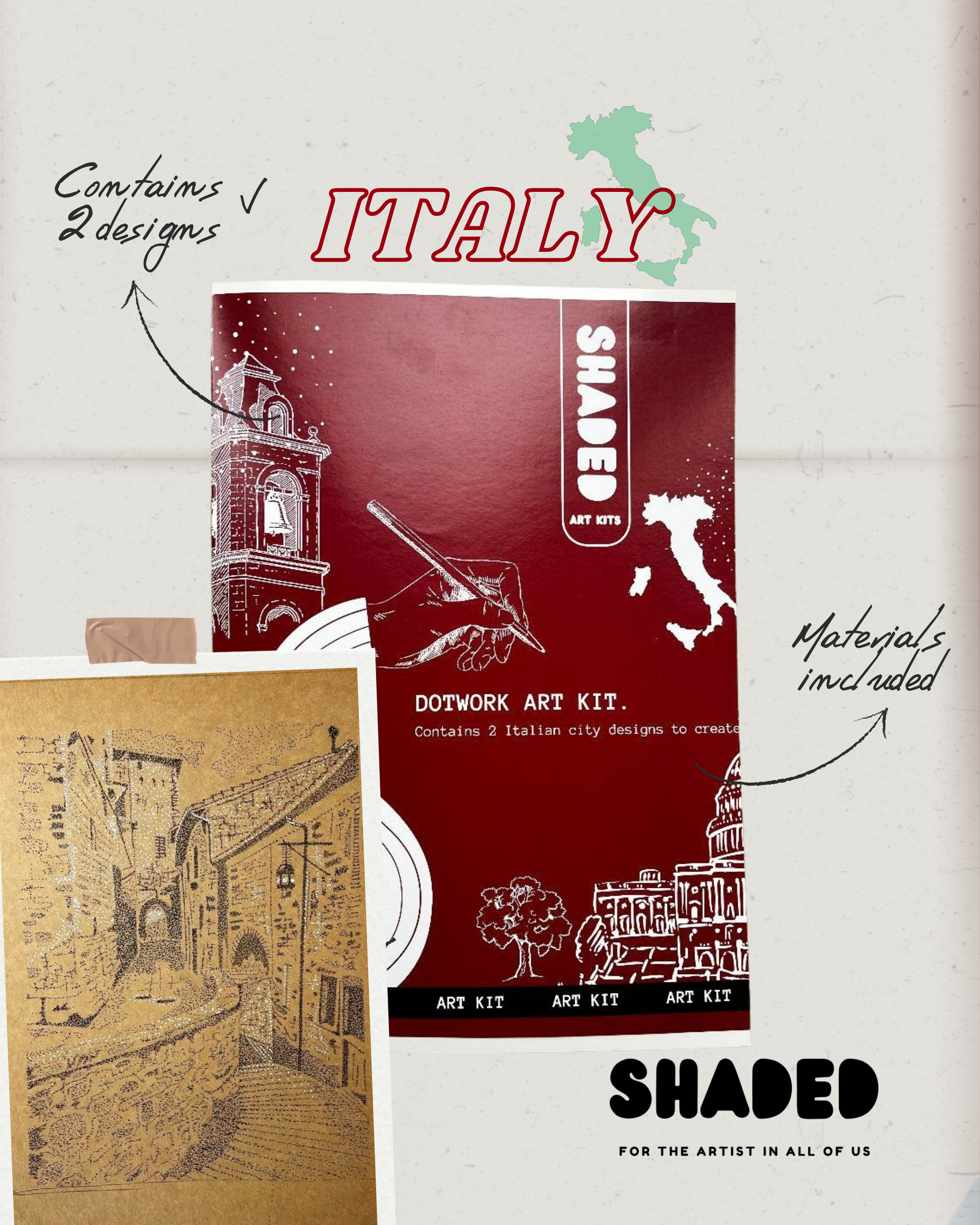Italian cities Dotting Art Kit