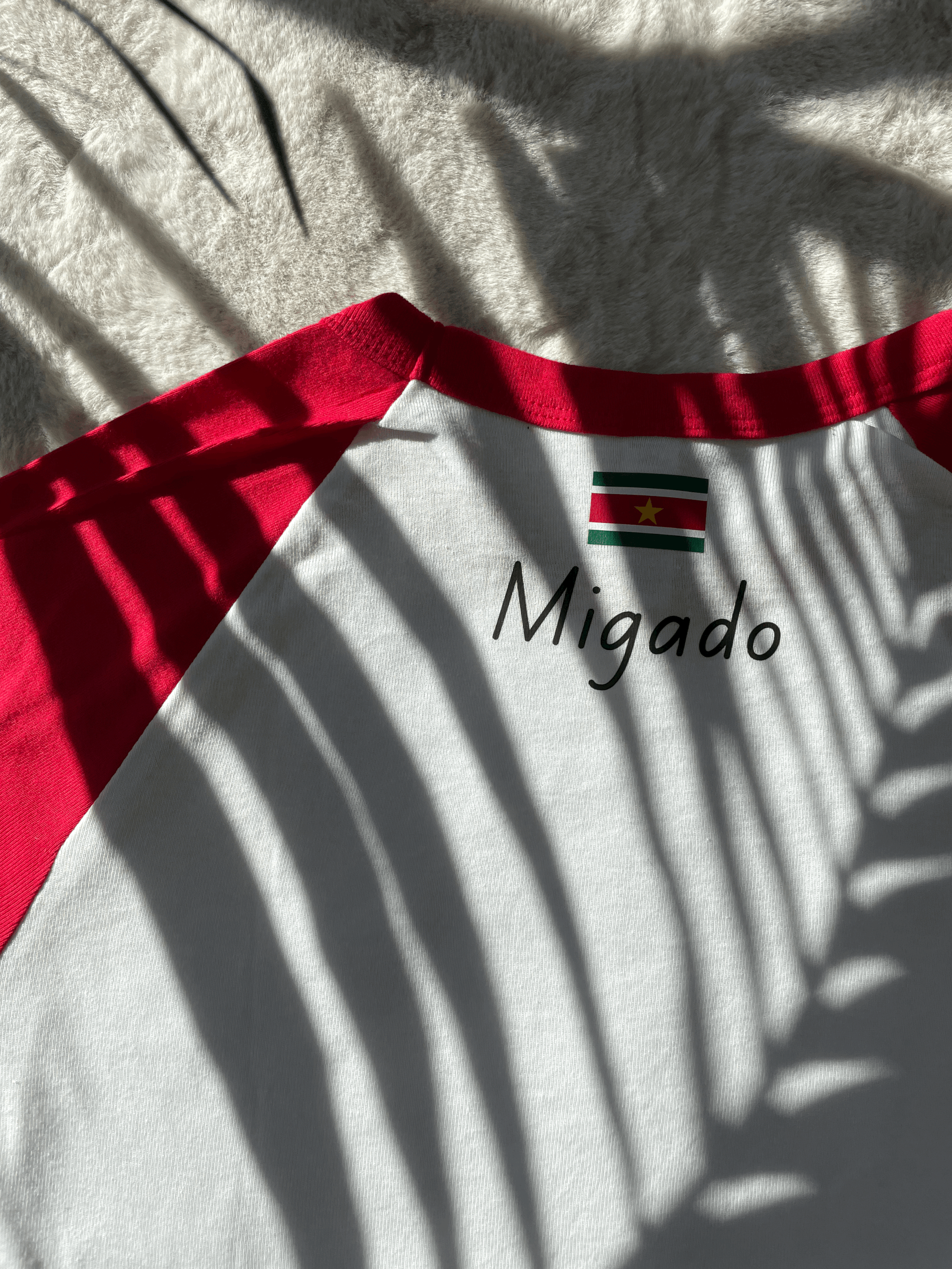 "Migado" Red Sleeve crop-top