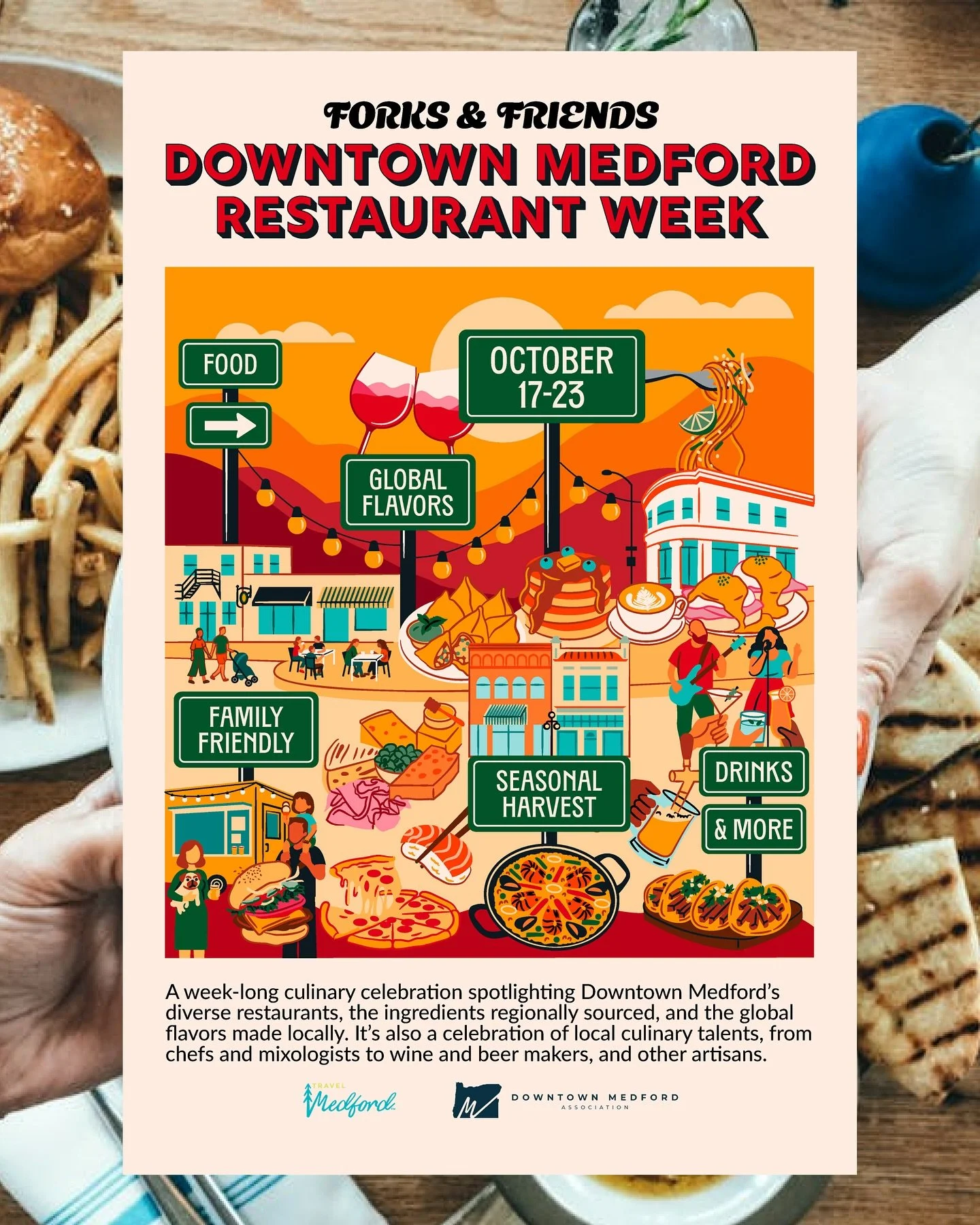 Had such a fun time working on these graphics for Forks &amp; Friends: Downtown Medford Restaurant Week ✨

This project came together through @wildthymeproductions, in collaboration with @travelmedford and @downtownmedfordor. It was such a joy to hel