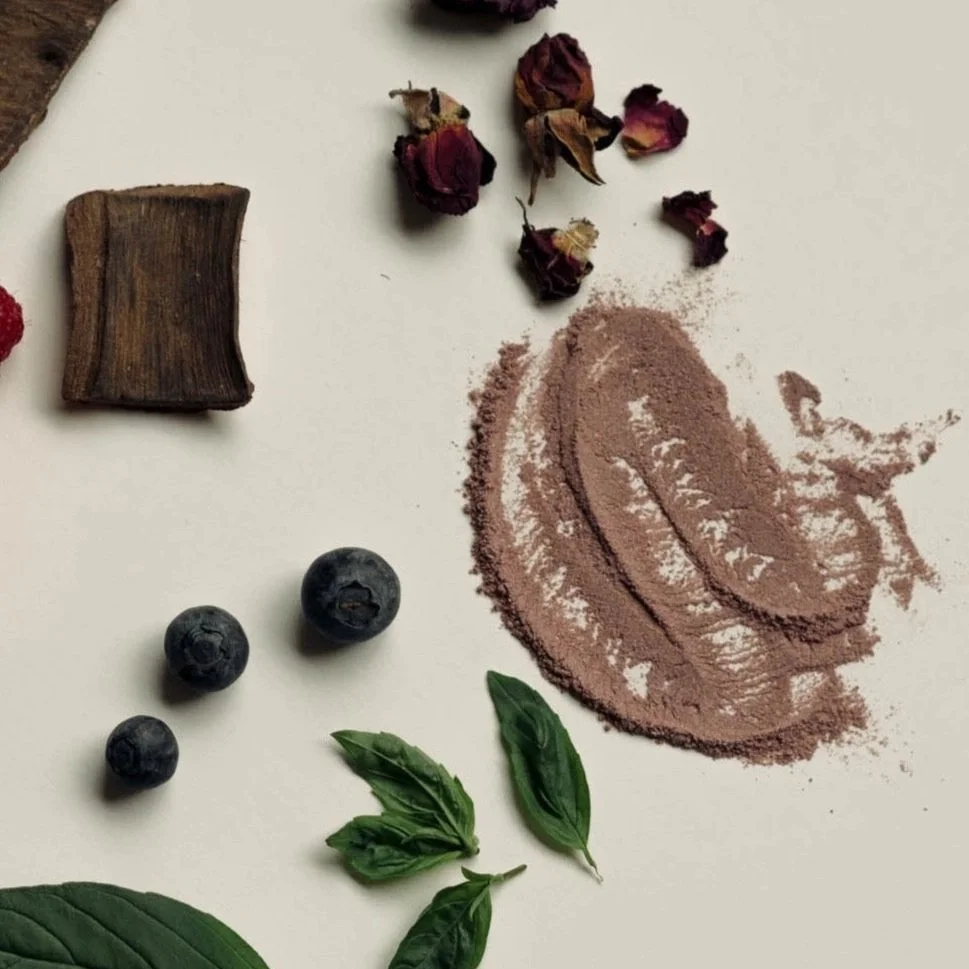 A jar of Blueberry Rose Facial Mask, featuring antioxidant-rich blueberries and soothing rose petals for radiant, nourished skin.