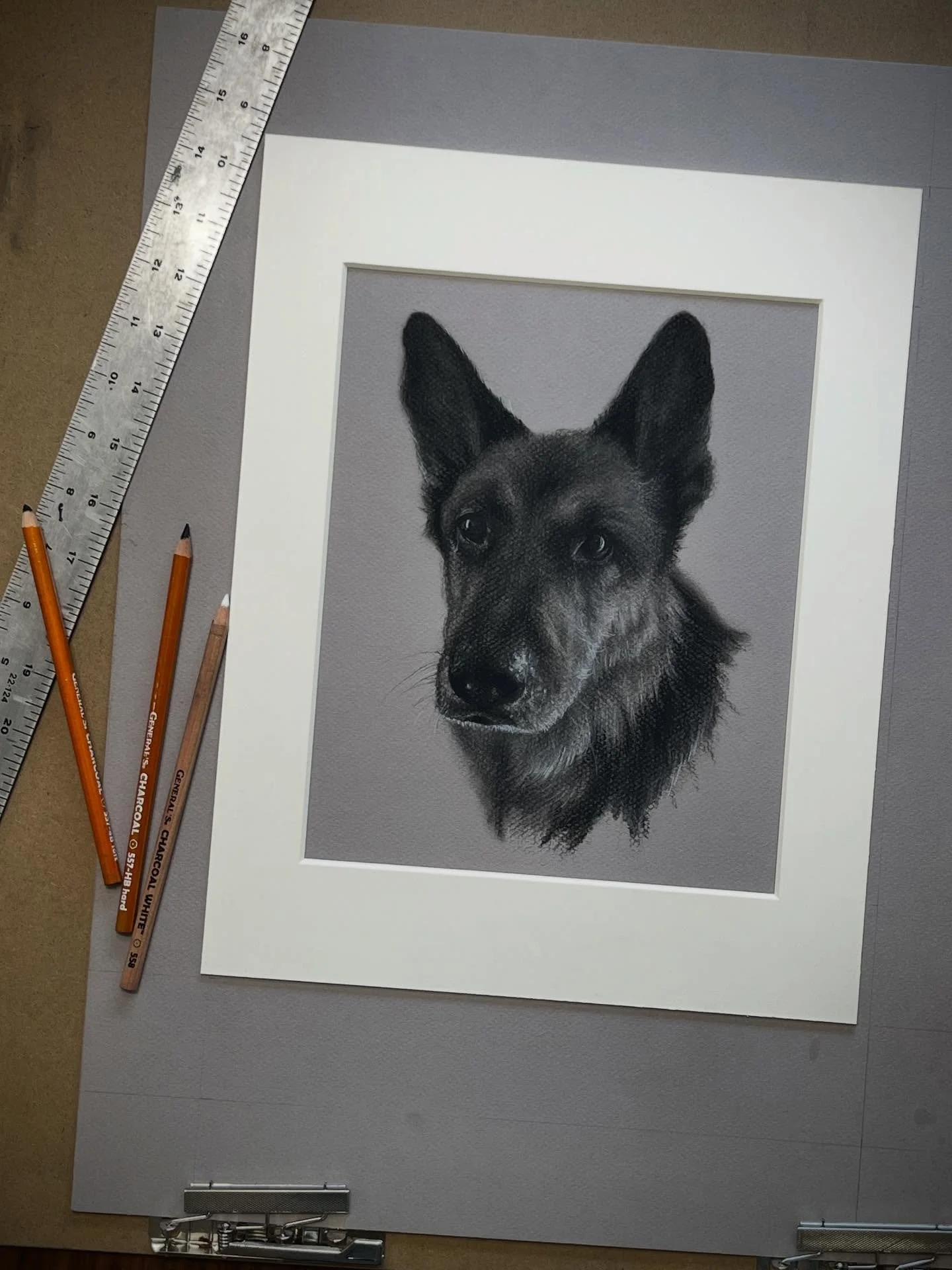 I rarely get the chance to do charcoals anymore, but honored to do this commission for a dear friend who lost their sweet boy over the summer. .  #drawings #drawing #illustration #drawingoftheday #artfdiscover #charcoaldrawing #petportrait #germanshe