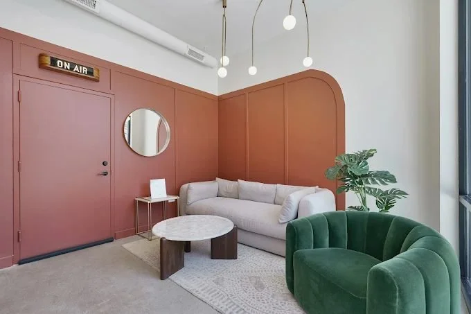 The Content Club studio lobby in Wicker Park, Chicago.