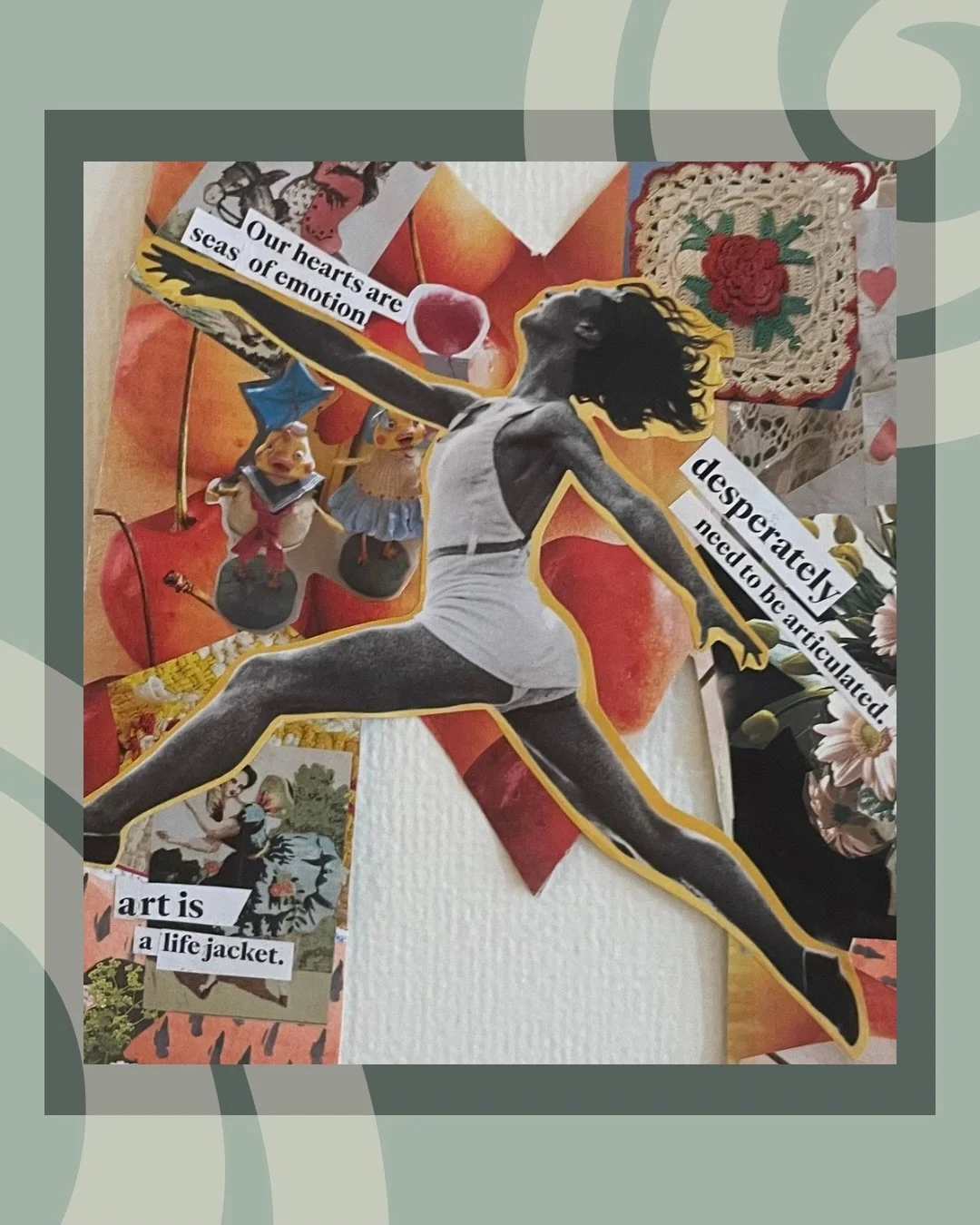 Our collaborative community collage is finished after our last political grief group! 

Each person built and contributed to each piece, with one letter being finished later by some of our younger community members. The finished pieces speak for them