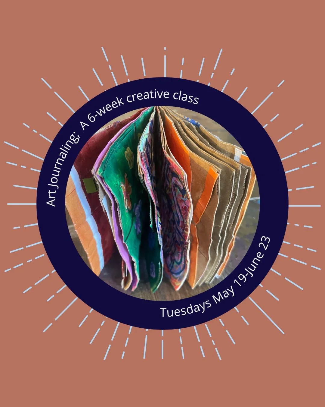 Introducing our newest workshop series on Tuesdays 6:30pm-8:00pm Led by our community arts intern, Maggie, learn how to build your own art journal as a space to experiment, be imperfect, and express yourself. Art journaling is the perfect way to prac