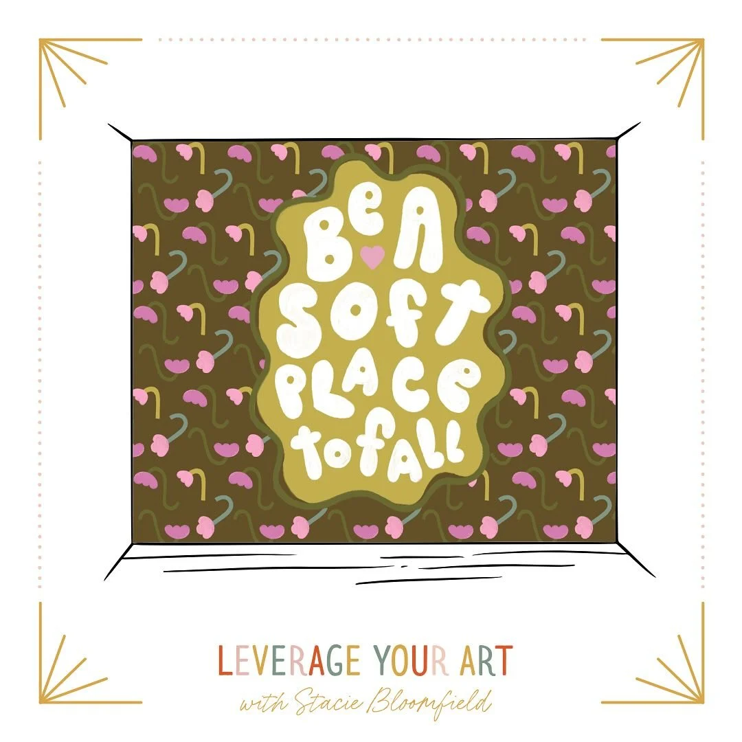 For module 5 of #leverageyourart2024 we were asked to concept a mural on a coffee shop wall. In my ideal world, my coffee shop would be a soft place to fall for anyone that needs it. Love to all.