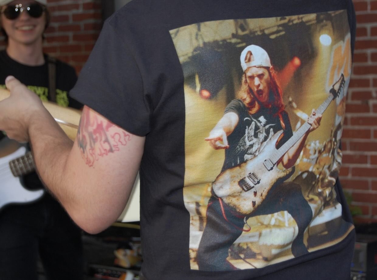 At some point, a joke became a tradition.

Birthday in the band? Congratulations! you&rsquo;ve been promoted to the back of a t-shirt. 🎂🤘😂

Next up is James! I wonder what pic will make its debut 😜 

#onthecuspband #lehighvalley #bandshirts