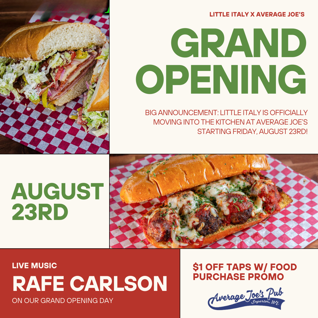 Little Italy & Average Joe's Grand Opening! LIVE MUSIC with Rafe Carlson