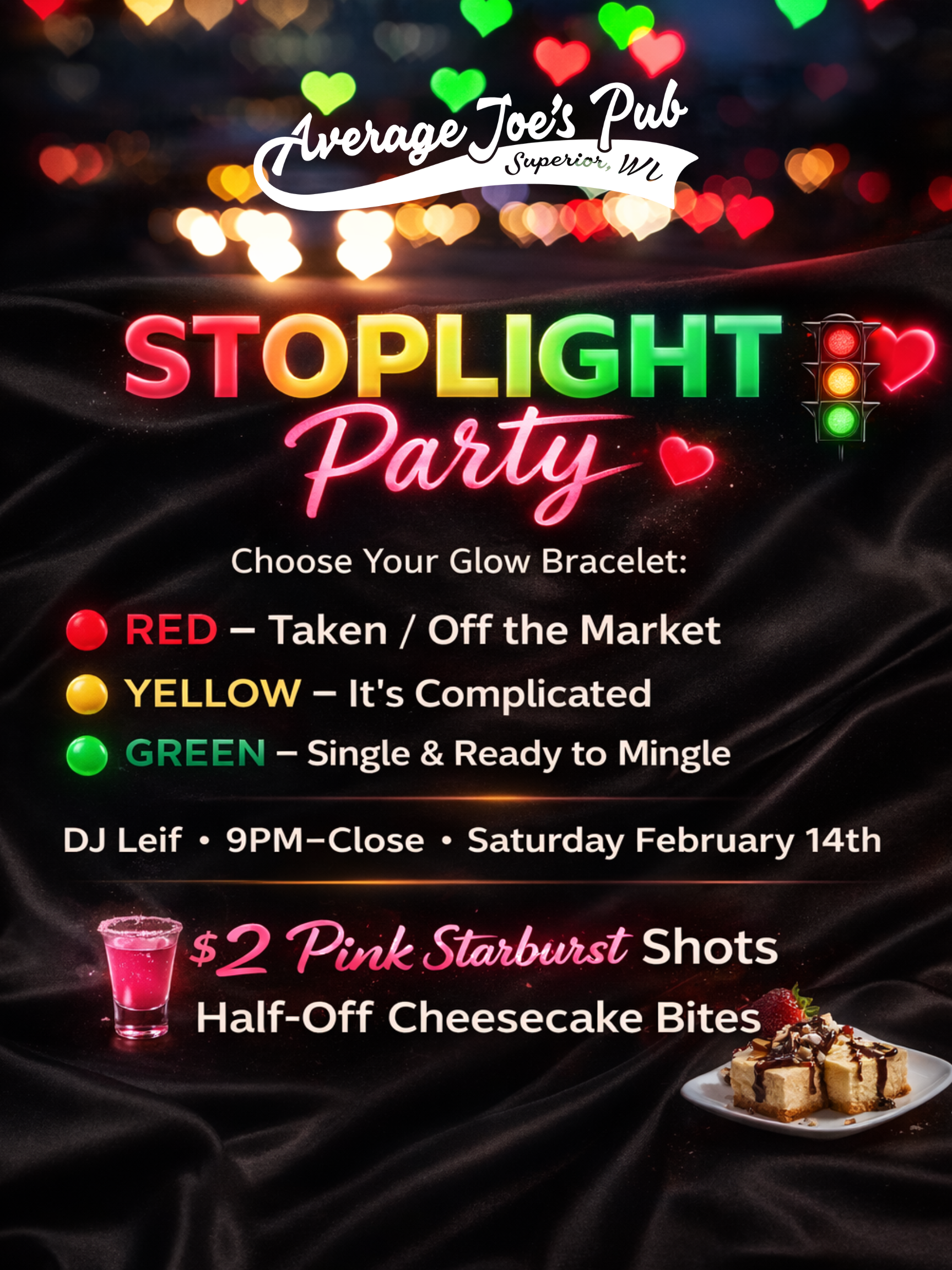 🚦 Stoplight Party: Valentine’s Day at Average Joe’s 🚦