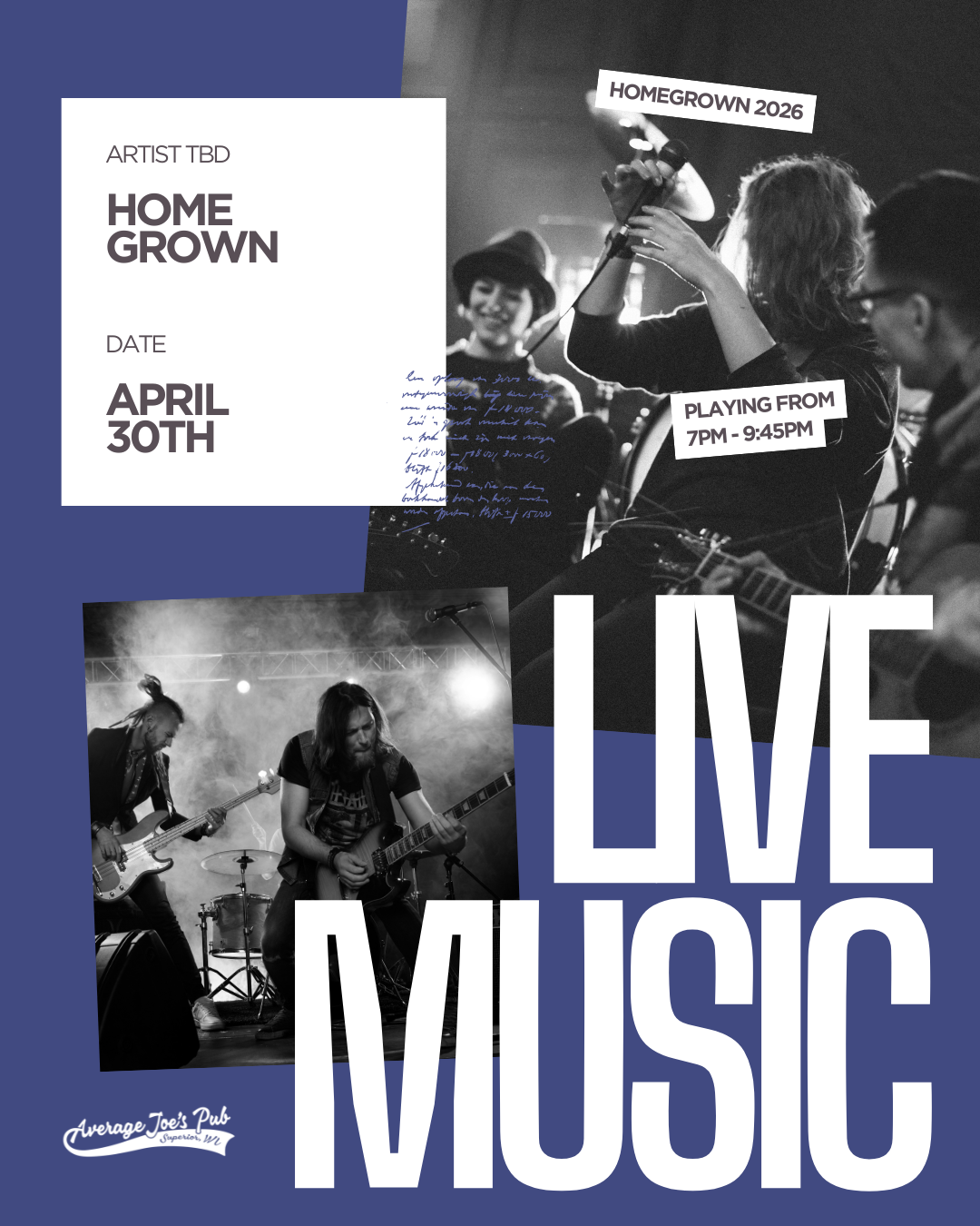 Homegrown @ Average Joe's Pub