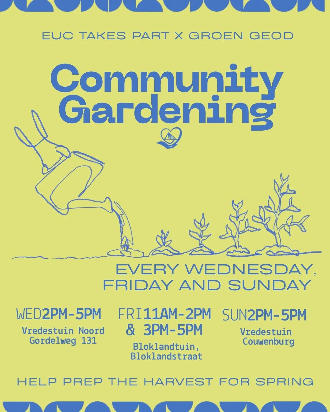 Missed nature as the sun is slowly coming out? Come garden in some warm clothes, drink tea and enjoy nature!

As a volunteer, you'll be an essential part of creating a greener, healthier, and more connected neighbourhood. With the cold weather, there