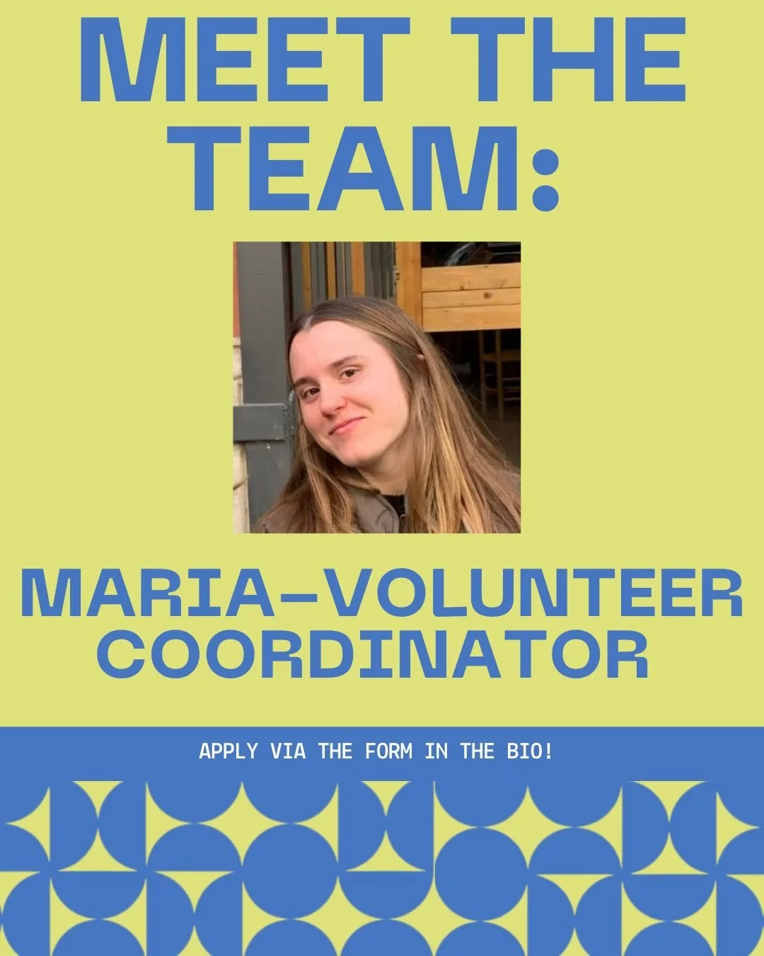 Meet Maria our volunteer coordinator! 

If you have any questions for her regarding her role come by tomorrow to Perron for some coffee and chats! 

#euctakespart