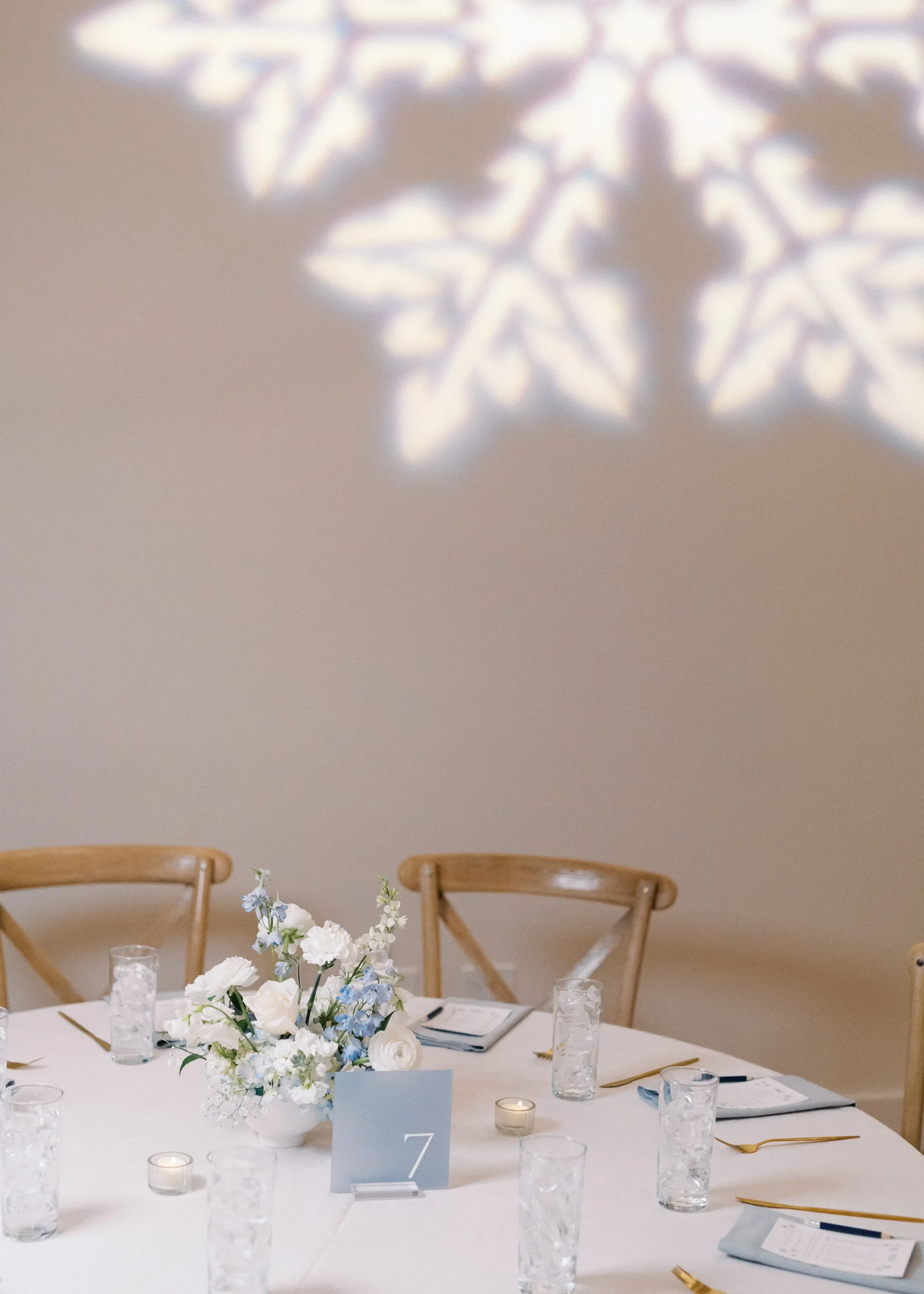 Magical Winter-inspired lighting design for ballroom events.WEBP