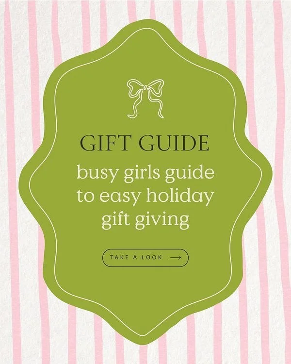 A Busy Girl&rsquo;s Guide to Easy Holiday Gifting 🎀

Pair a tea towel with candles, freshly baked cookies, a bottle of vino, flaky salt, matchbooks, ceramics, coffee beans, matcha, ornaments&hellip;any elevated basics you think they&rsquo;ll love. 
