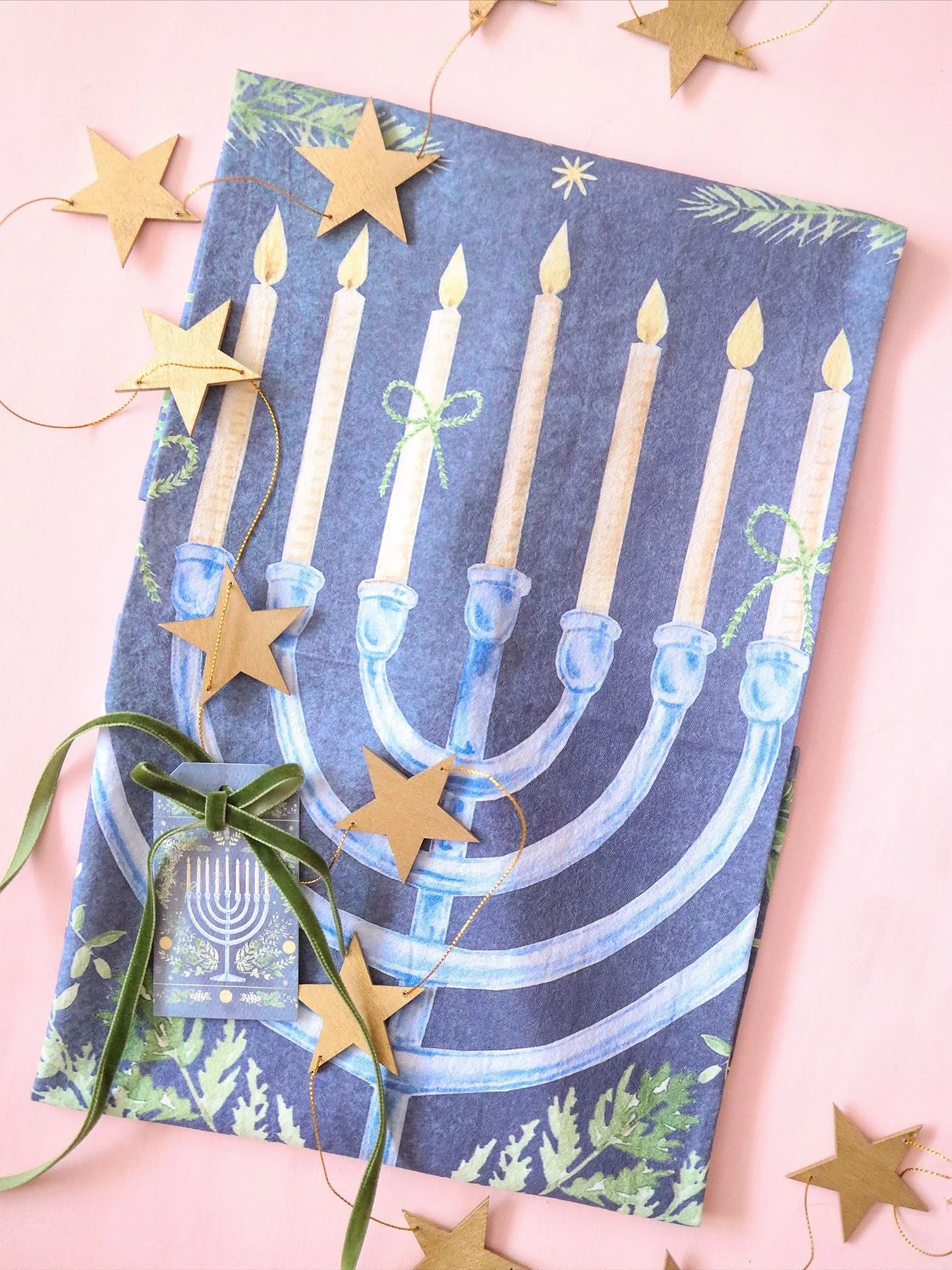 In honor of Hanukkah being 1 month away&hellip;a moment for our sold out Midnight Menorah Tea Towel!✨

She&rsquo;s still available to shop through Anthro&rsquo;s website while supplies last. And if you&rsquo;re loving the modern, watercolor artwork -