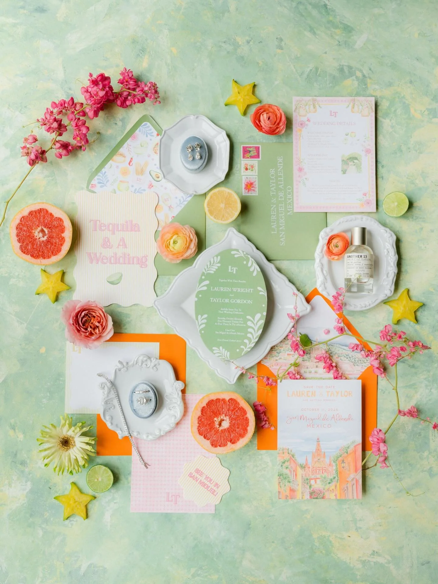 Lauren wanted to set the tone for her destination wedding in San Miguel and convince every single guest to fly out for it. Here is the stationery suite that did that. 

She&rsquo;d been pinning for three months and couldn&rsquo;t find a save the date