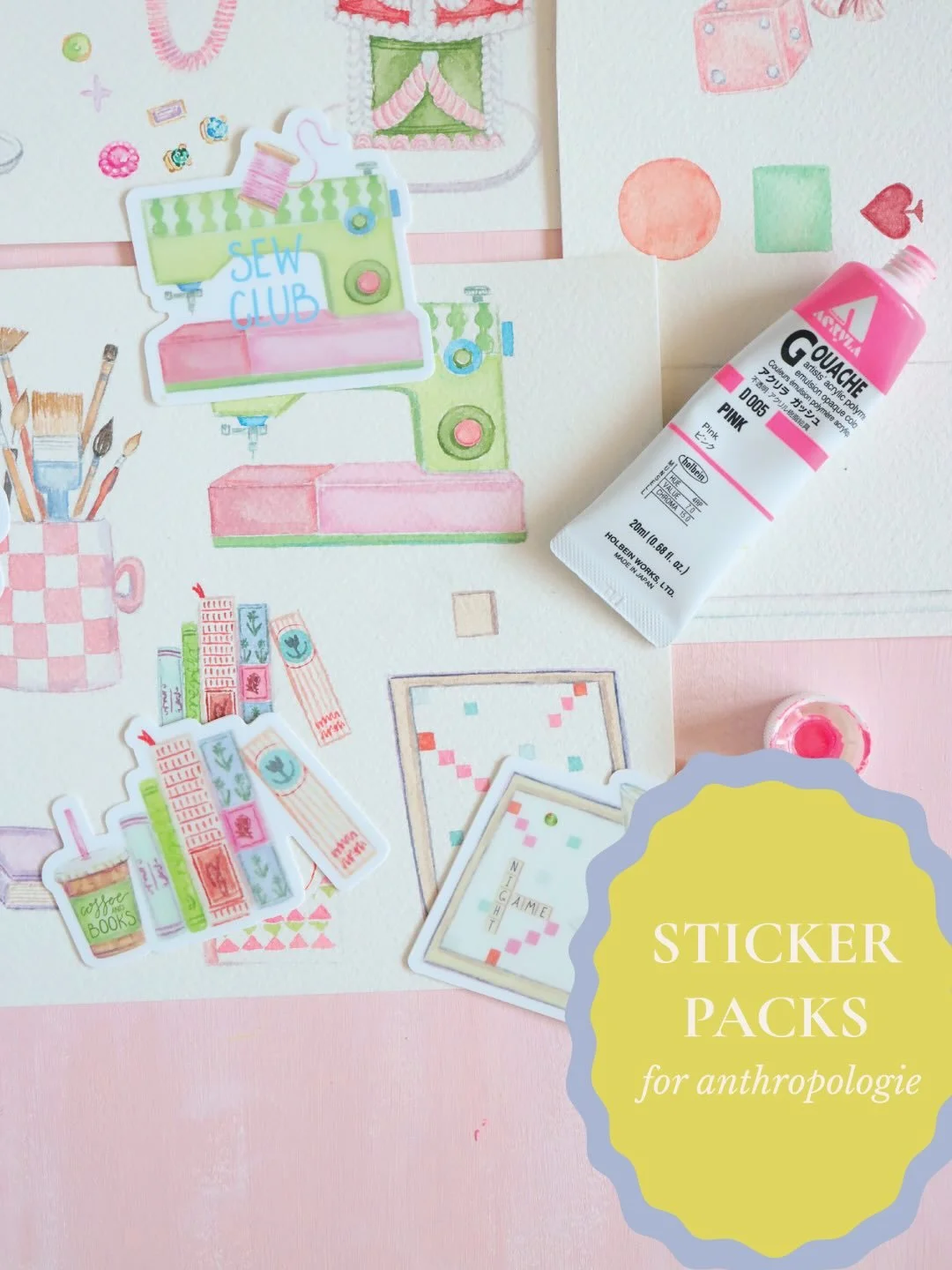 Our charming, whimsical, hand painted sticker packs have hit Anthropologies site! ✨

3 themes to choose from: 
1. Hobbies! Think crafting at home 🎨 🧵 
2. Cocktails! Enough said, cheers 🍸 🍹 
3. Sweets! Like cake and ice cream 🍦 🍰 

Tell us your 