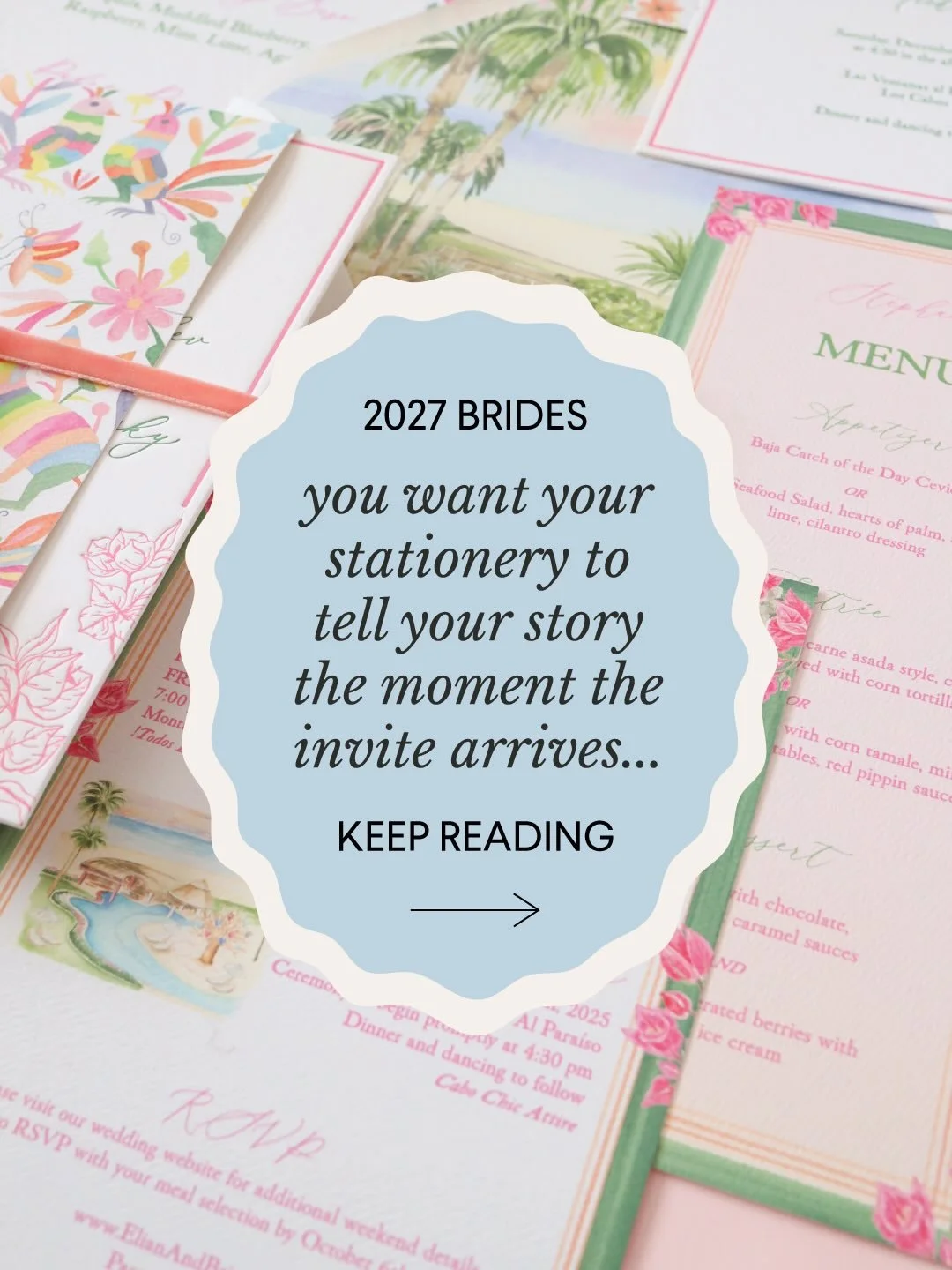 For the brides who know custom tells your story and makes a huge impact. If this is you, head to the link in my bio to get in my 2027 calendar! 

#bridetobe #2027bride #weddingstationerydesigner