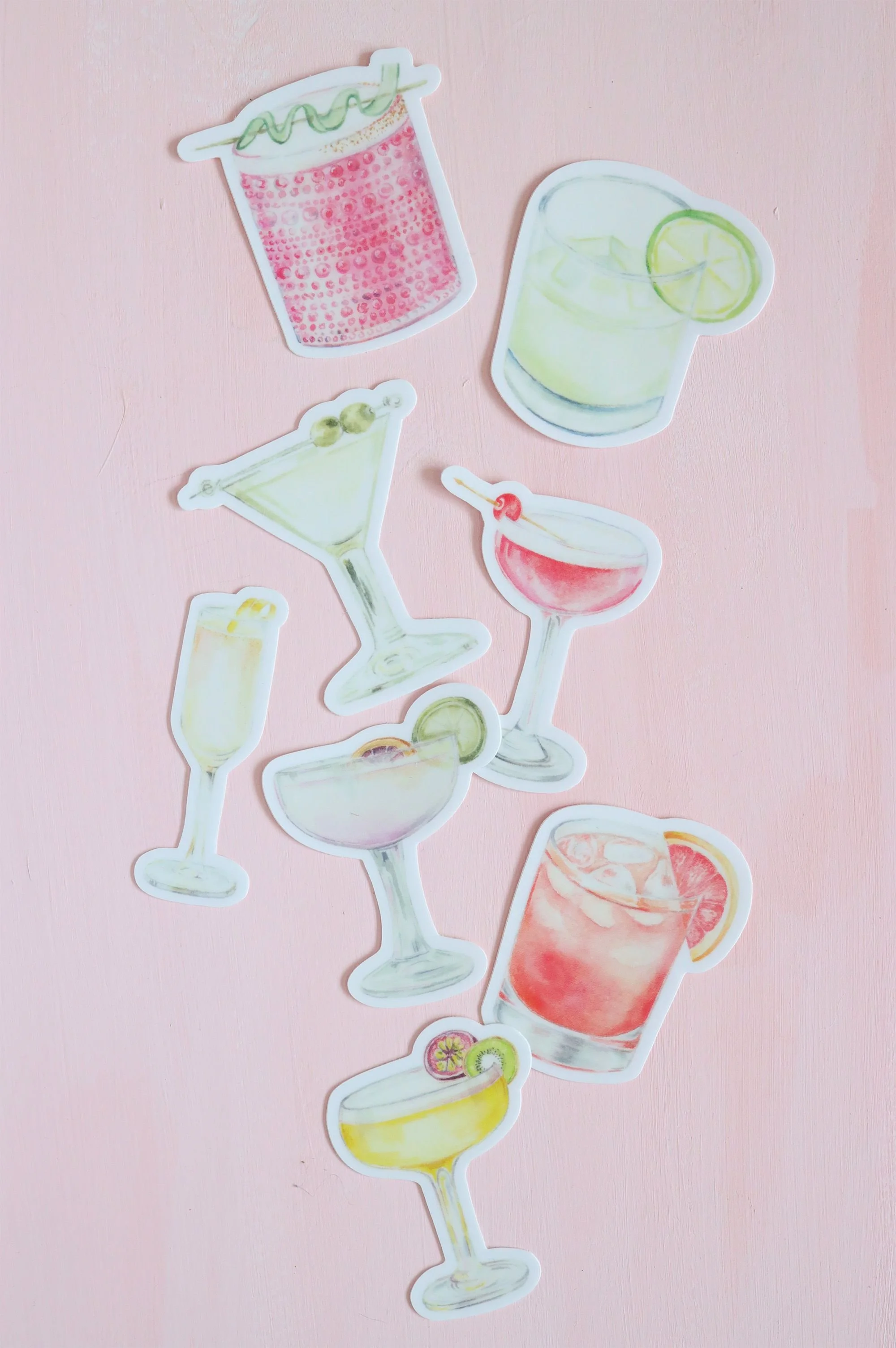 Cocktails Vinyl Sticker Pack | Set of 8