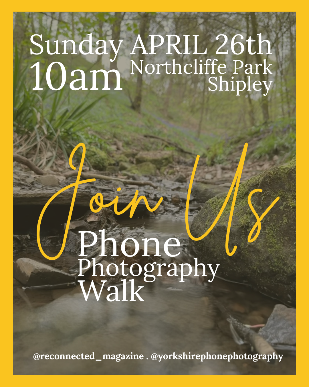 phone photography walk, Northcliffe Park, Shipley, West Yorkshire. Free Phone Photography walk with REconnected Magazine and Yorkshire Phone Photography