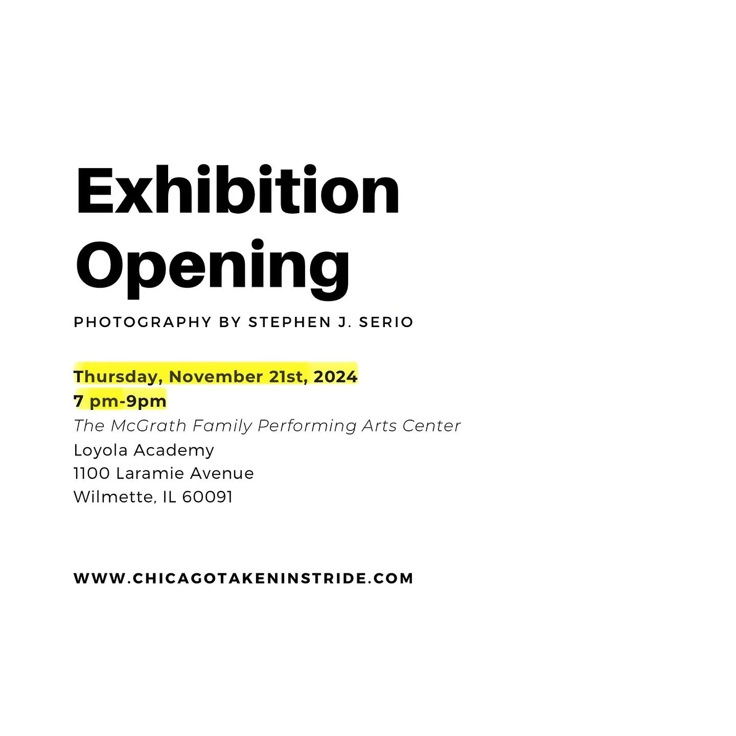 A photo takes on new meaning once a photographer puts it out into the world, where the viewer then extracts their own interpretation of the image based on their own experiences, thoughts and feelings. 

I am happy to invite you to the opening of my n