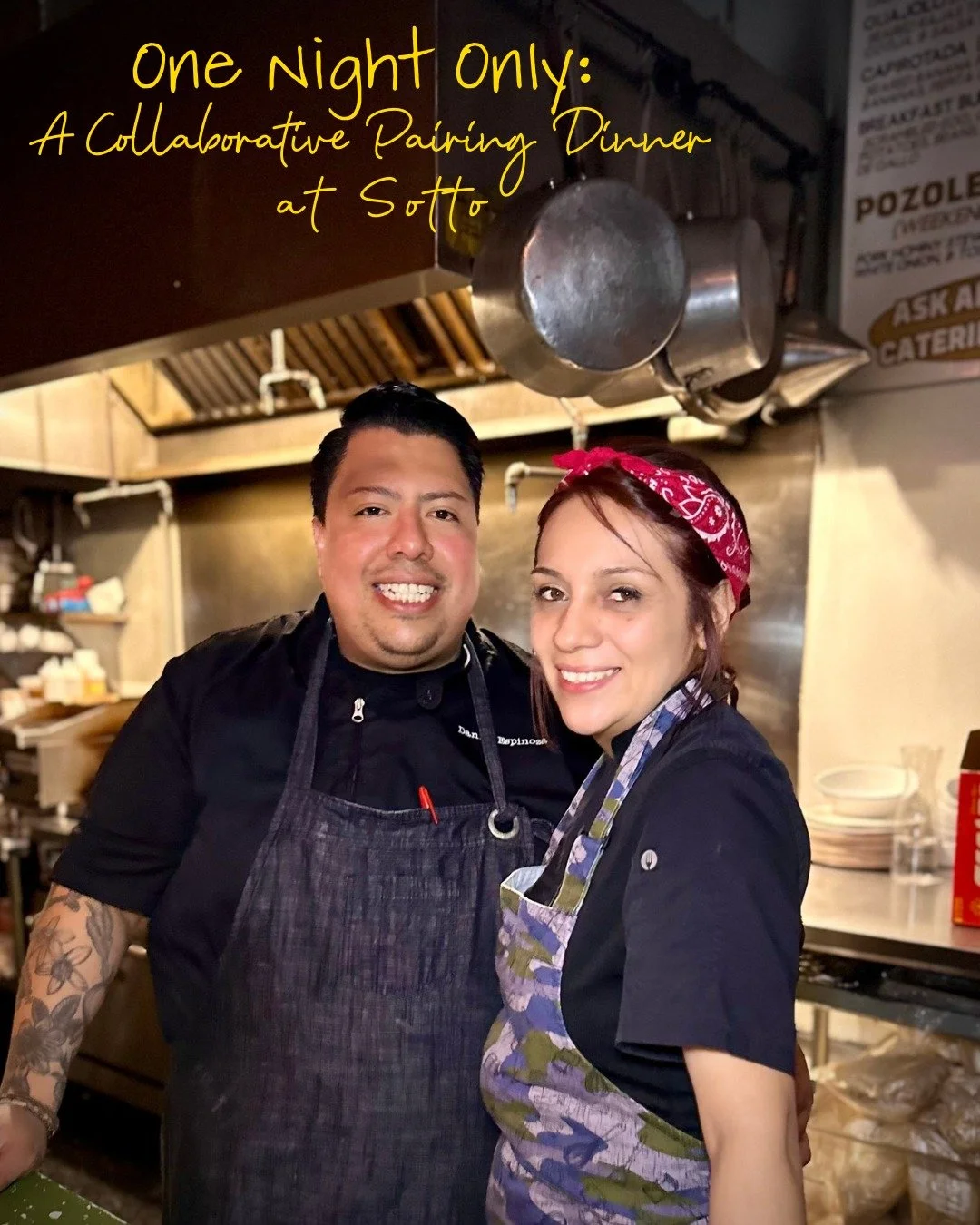 Some dinners are worth making plans for&hellip;

For one night only, Chef David Rodriguez joins Danny Espinoza and Jhoana Ruiz of Santa Masa Tamaleria, 2026 James Beard Award finalists, for a collaborative pairing dinner at Sotto.

The evening will f