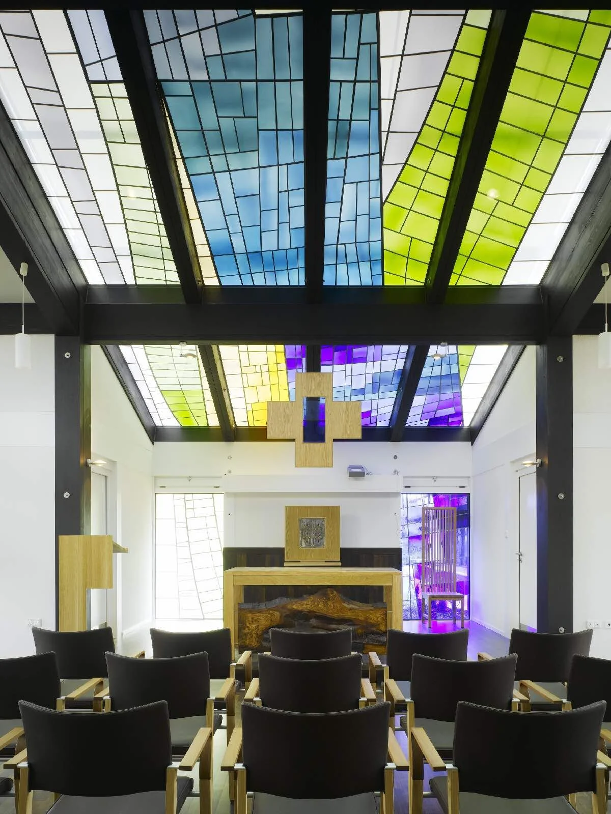The chapel at Nazareth House under its stained glass roof