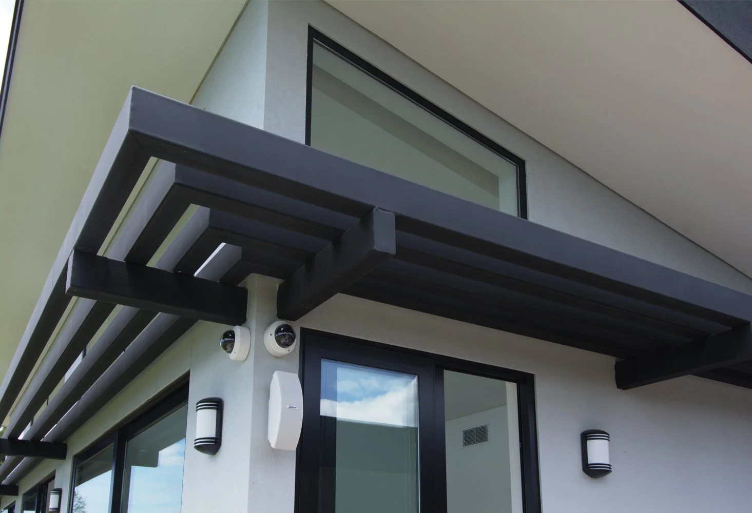 Louvers shading the windows
