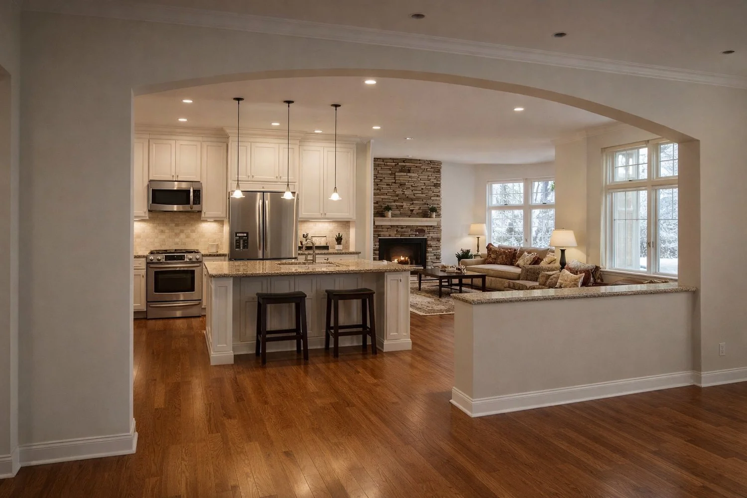 Kitchen and living area