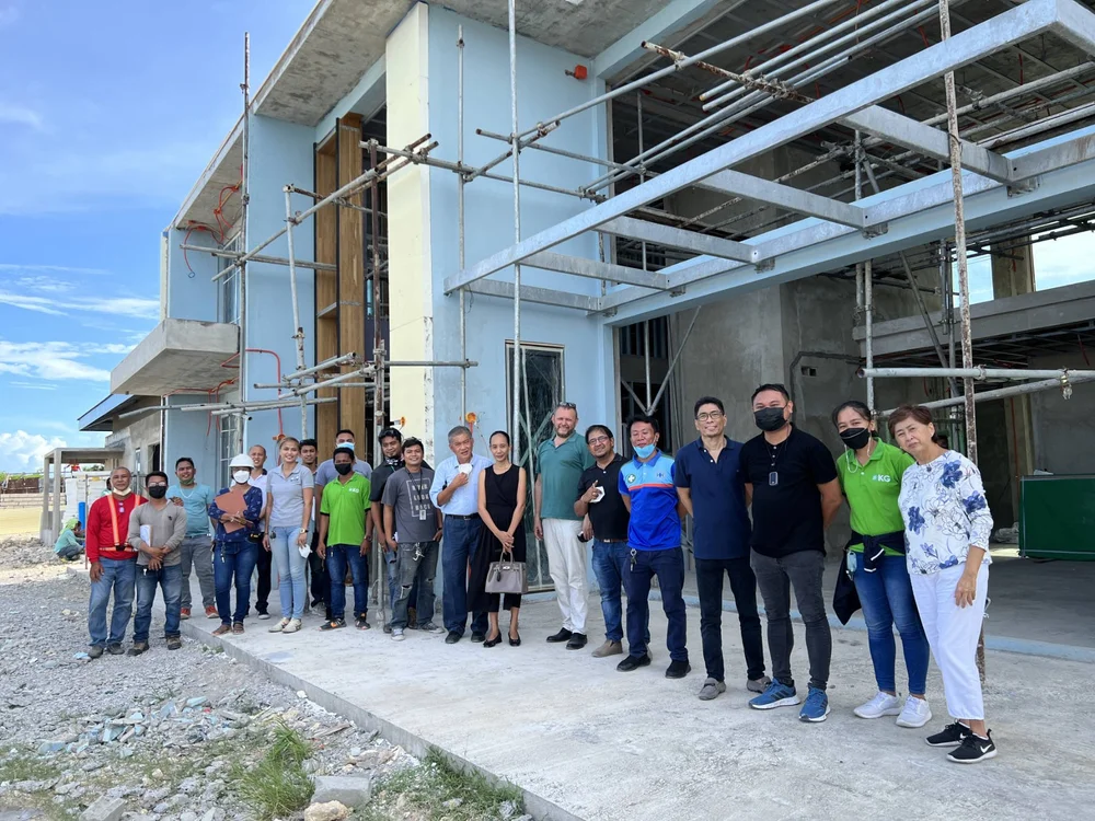 The design and construction team on site in Cebu