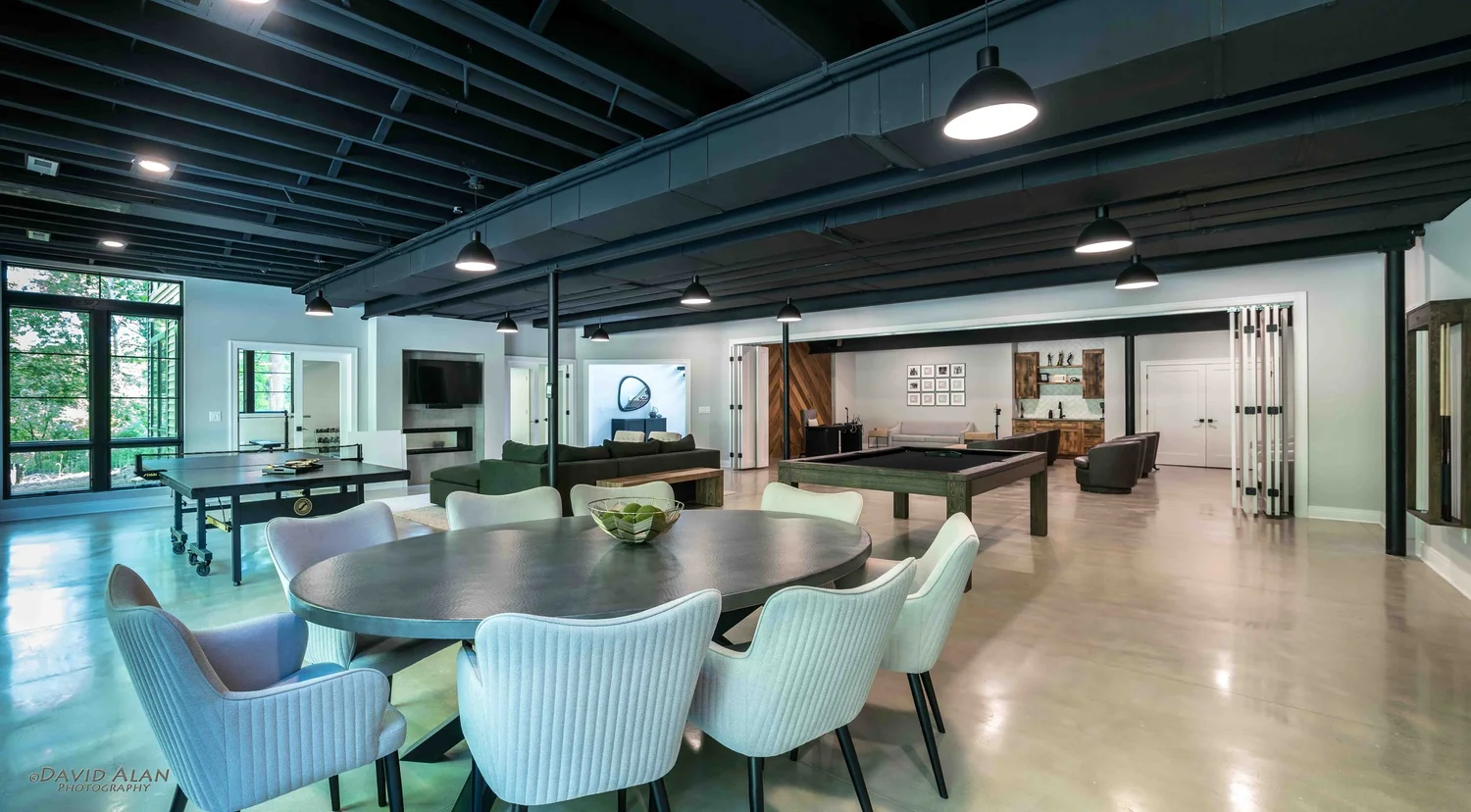 Lower-level lounge and dining