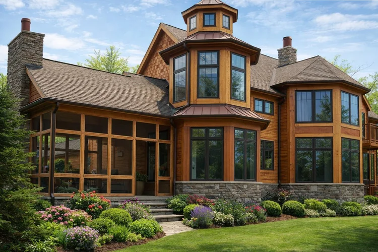 The lake side, with screened porch