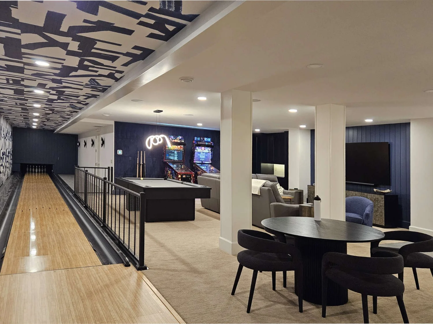 Bowling alley on the lower level