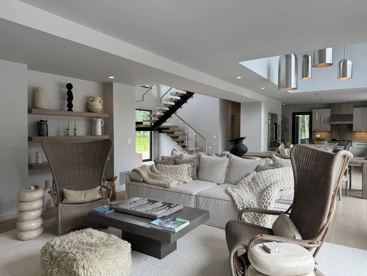 Open living room below the stair