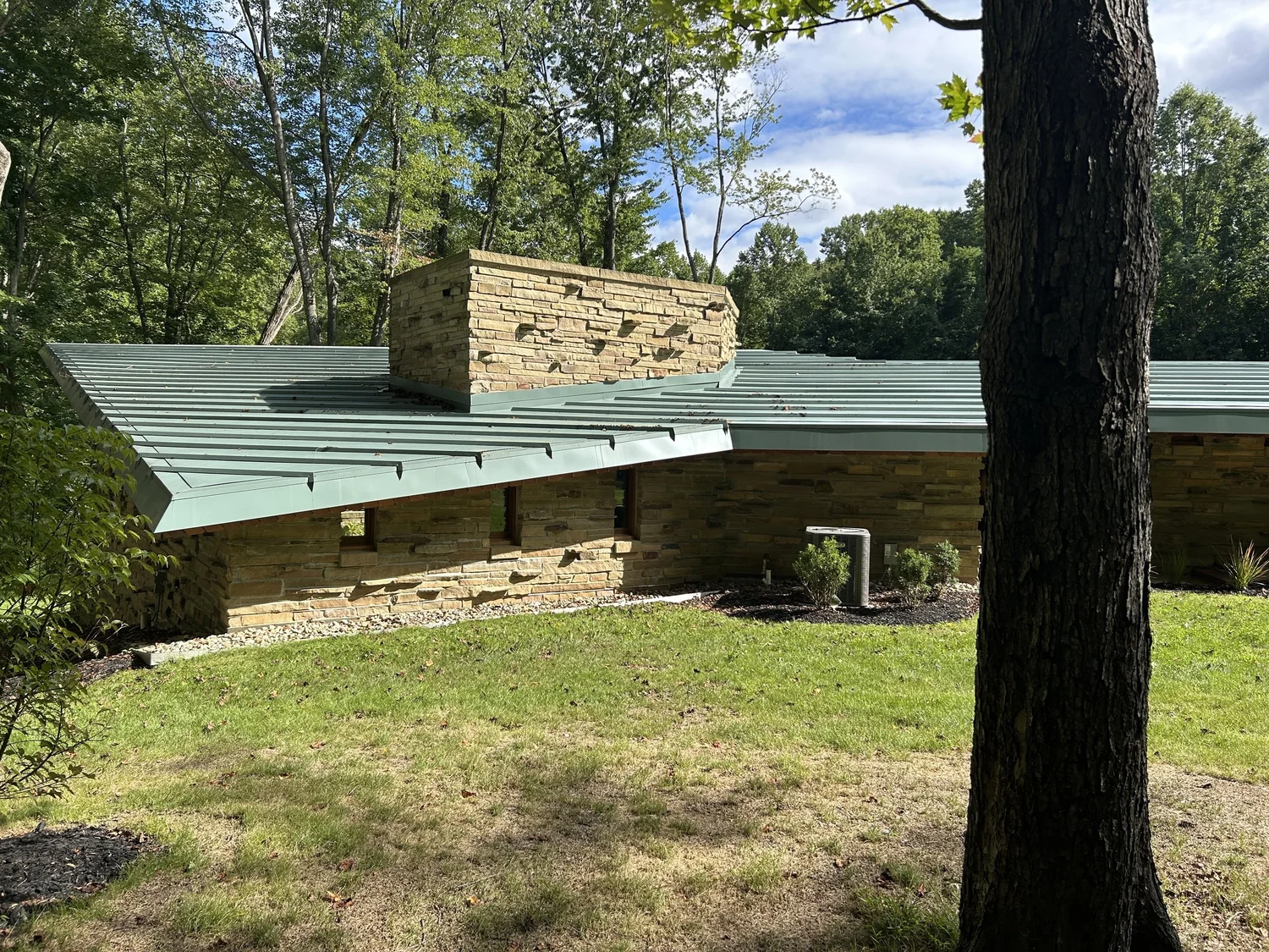 Roof and chimney detail at River Rock