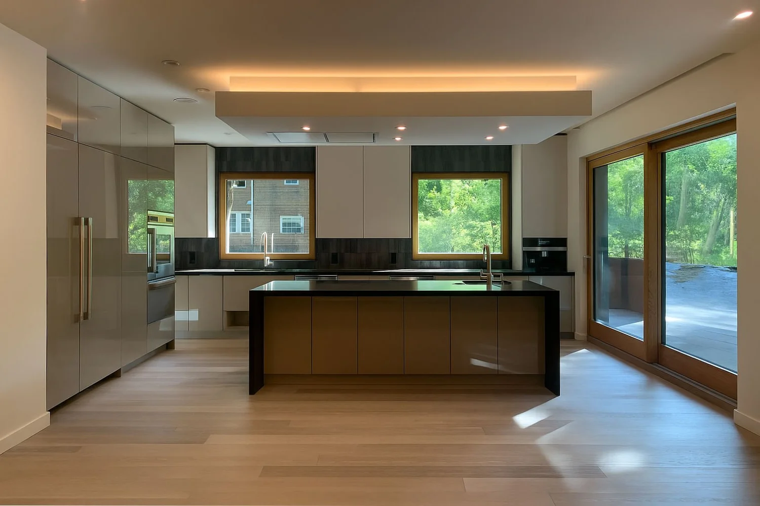Clean-lined kitchen