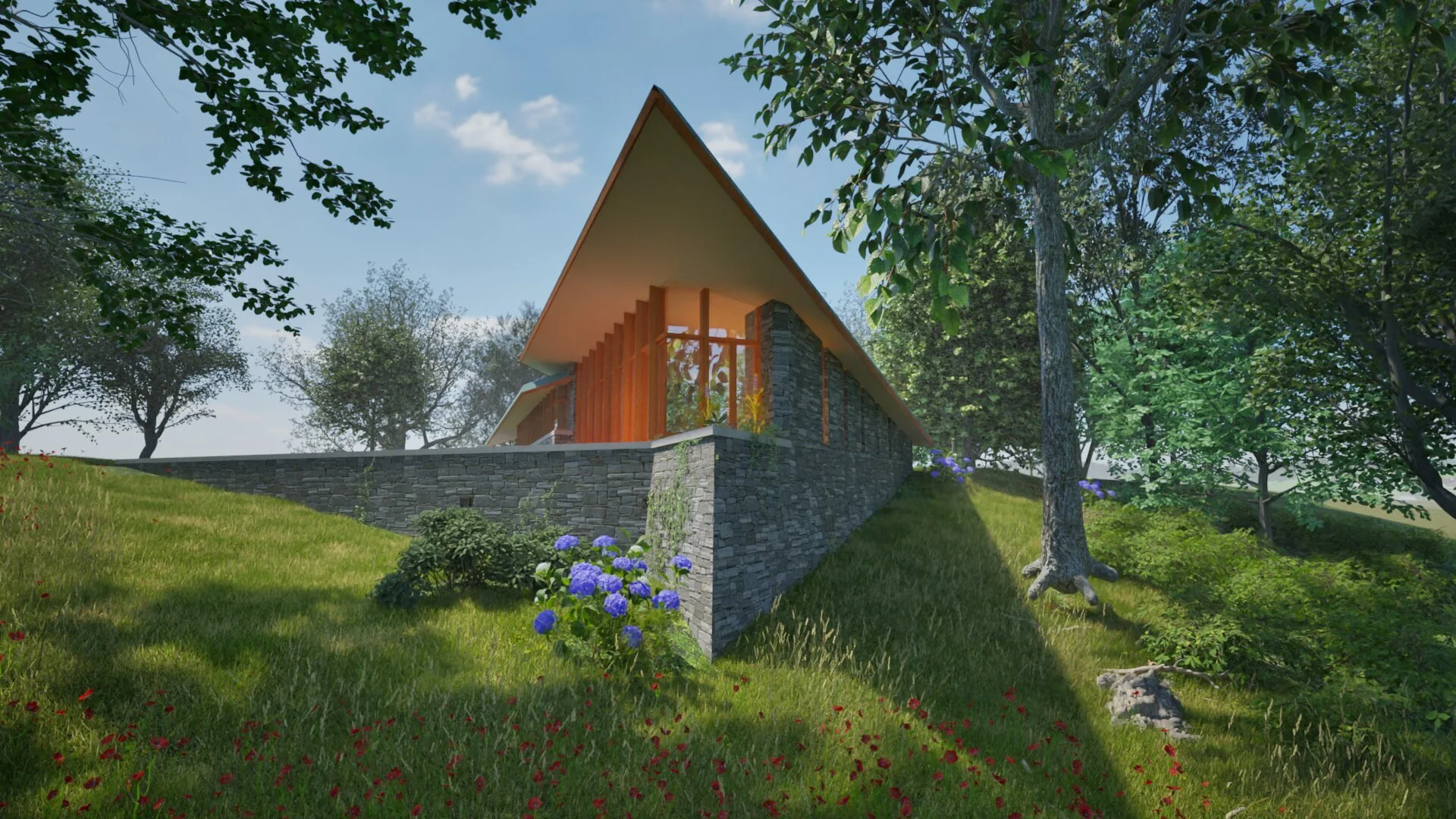 An image of the connecting hallway