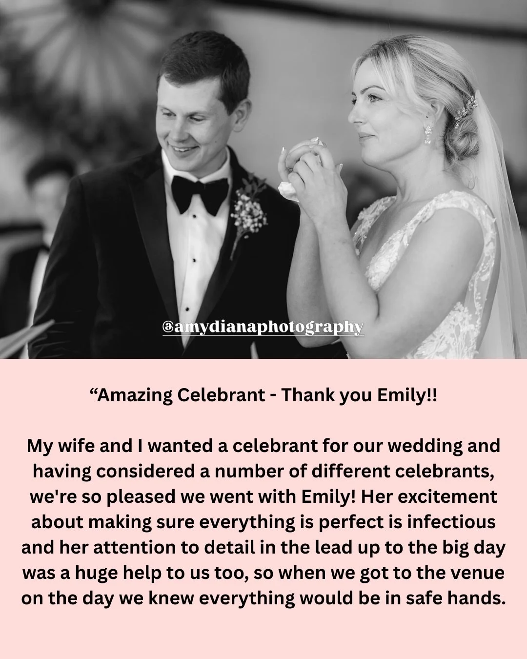 | Surrey Wedding Celebrant |

💕 REVIEW 💕 

Gorgeous words from the even more gorgeous Sam &amp; Claire who were my first wedding of the 2026 wedding season at the stunning @lillibrooke_weddings manor in February. 

Beyond beautiful photos from the 