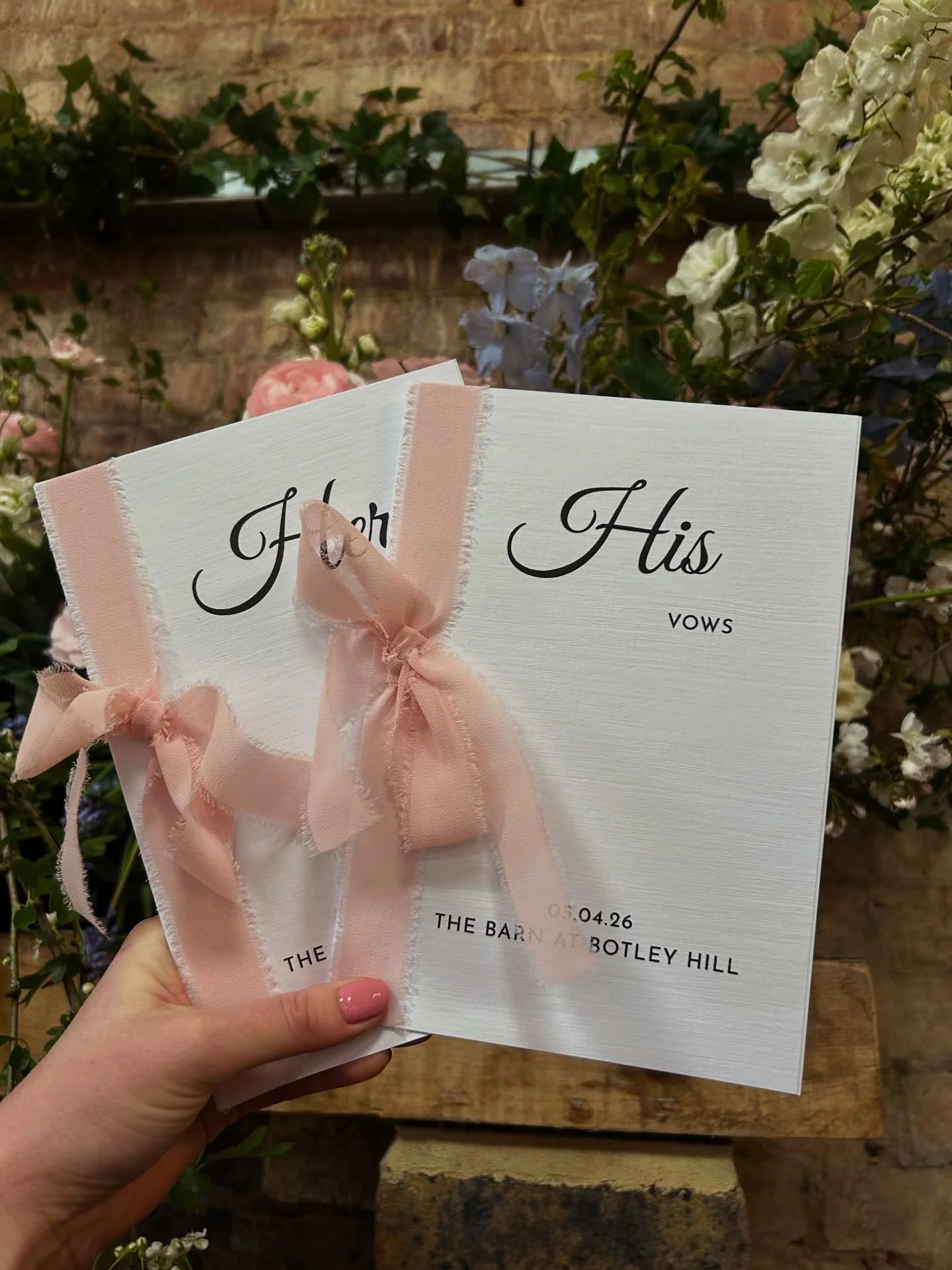 | Surrey Wedding Celebrant |

I adore making these vow and reading booklets for my wedding couples 🥰

Made using linen card and chiffon ribbon to match your colour scheme, they are a gorgeous keepsake from your wedding ceremony and just like my cere