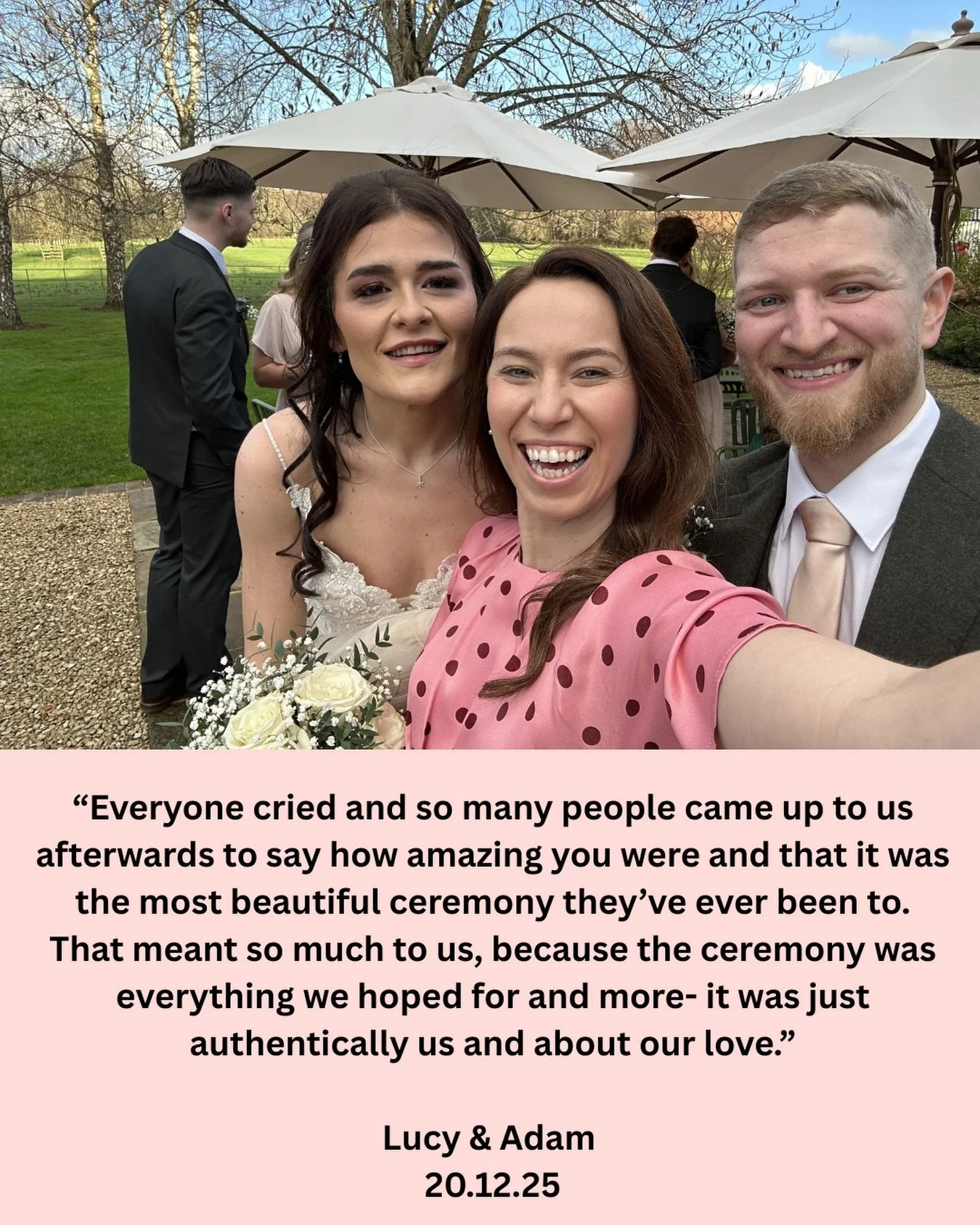 | Surrey Wedding Celebrant |

✨Some very kind words from Lucy &amp; Adam who I married back in December 2025 at the gorgeous @gatestreetvenue where I am so lucky to be a recommended wedding celebrant ✨

Thank you! 💕💕
&bull;
&bull;
&bull;
#celebrant