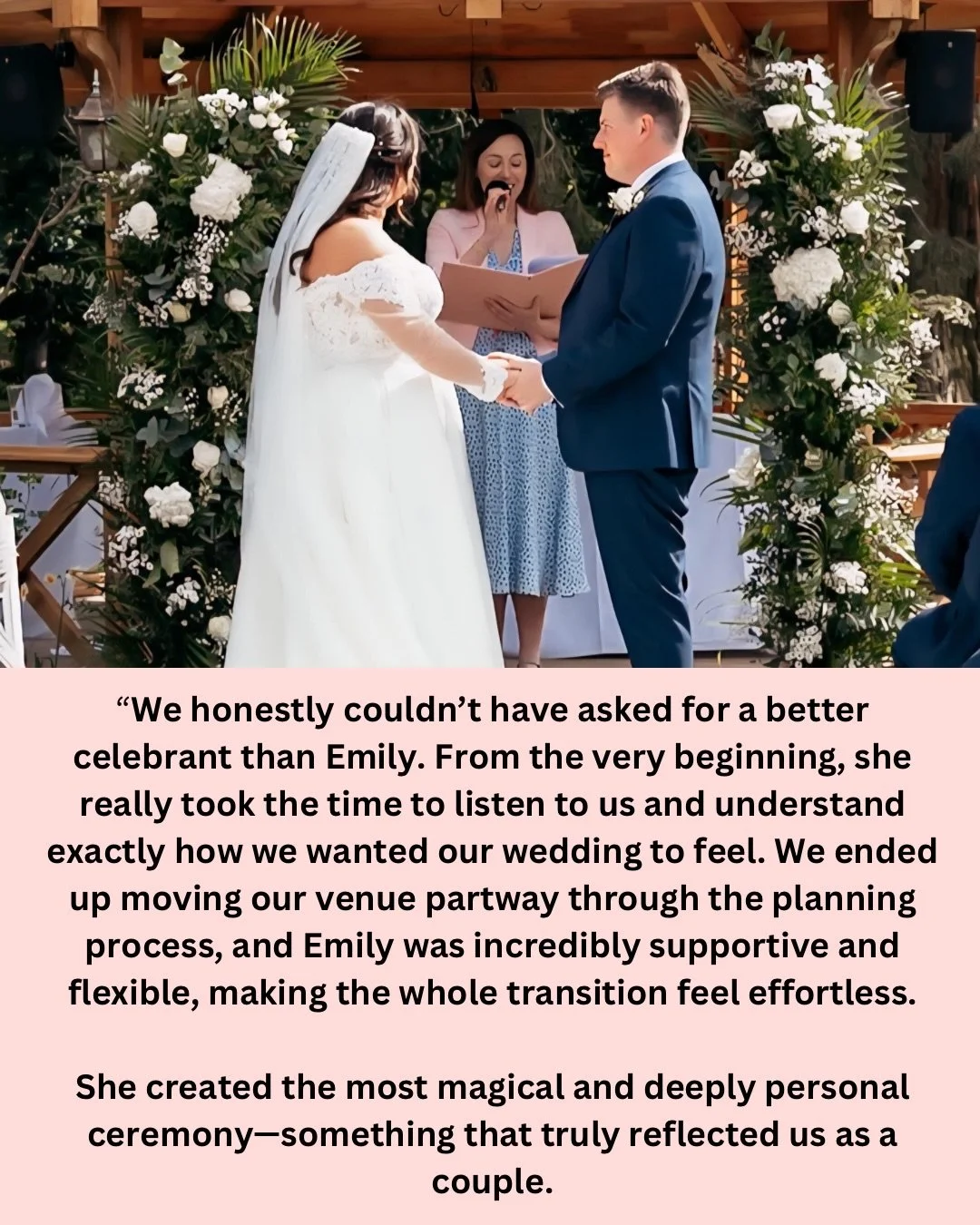 | Surrey Wedding Celebrant |

The most beautiful review from the loveliest couple 💕

Laura &amp; Jamie will always hold such a special place in my heart. While they weren&rsquo;t my first wedding, they were the very first couple to officially book m