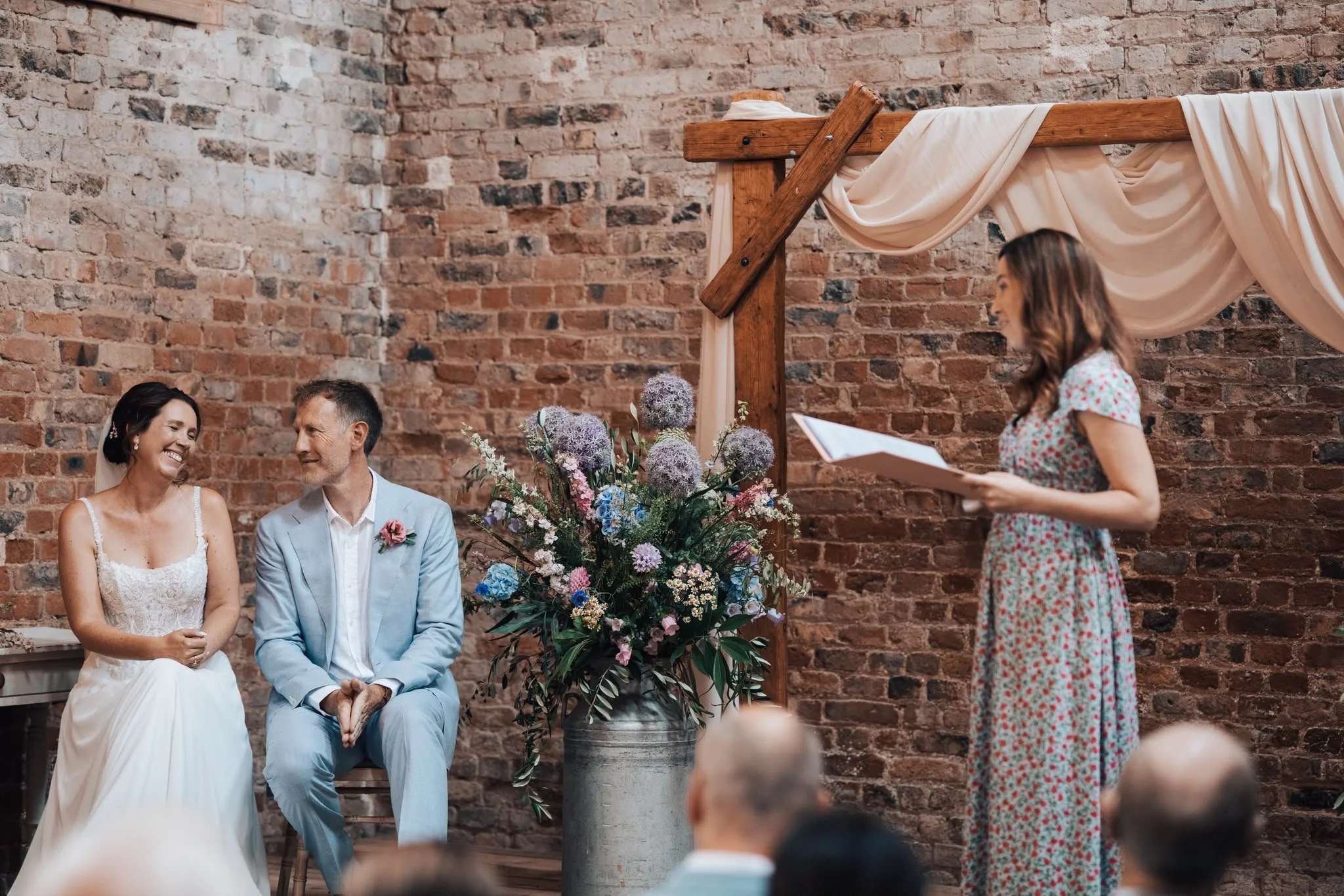 Wedding Celebrant in Surrey creates and delivers romantic wedding ceremony at Cotswolds wedding venue, Botley Hill Barn. 
Photo: Paul Cuthbertson
