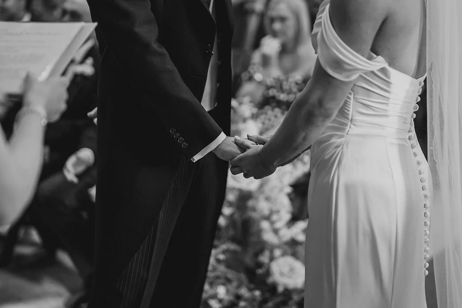Beautiful couple marrying at The Barn at Botley Hill in a sophisticated celebrant-led ceremony by Surrey based wedding celebrant. Photo: Kit Meyers
