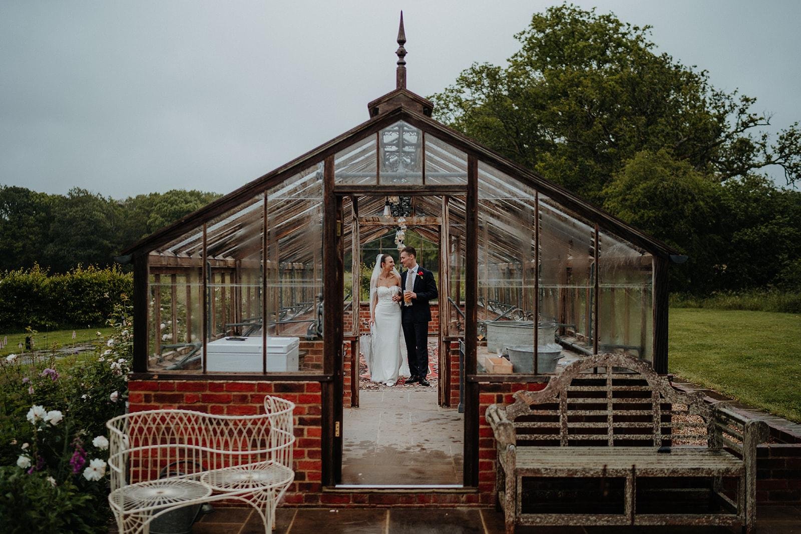 Glasshouse at Somersbury Barn Wedding Venue. Photo: Kit Meyers Photography