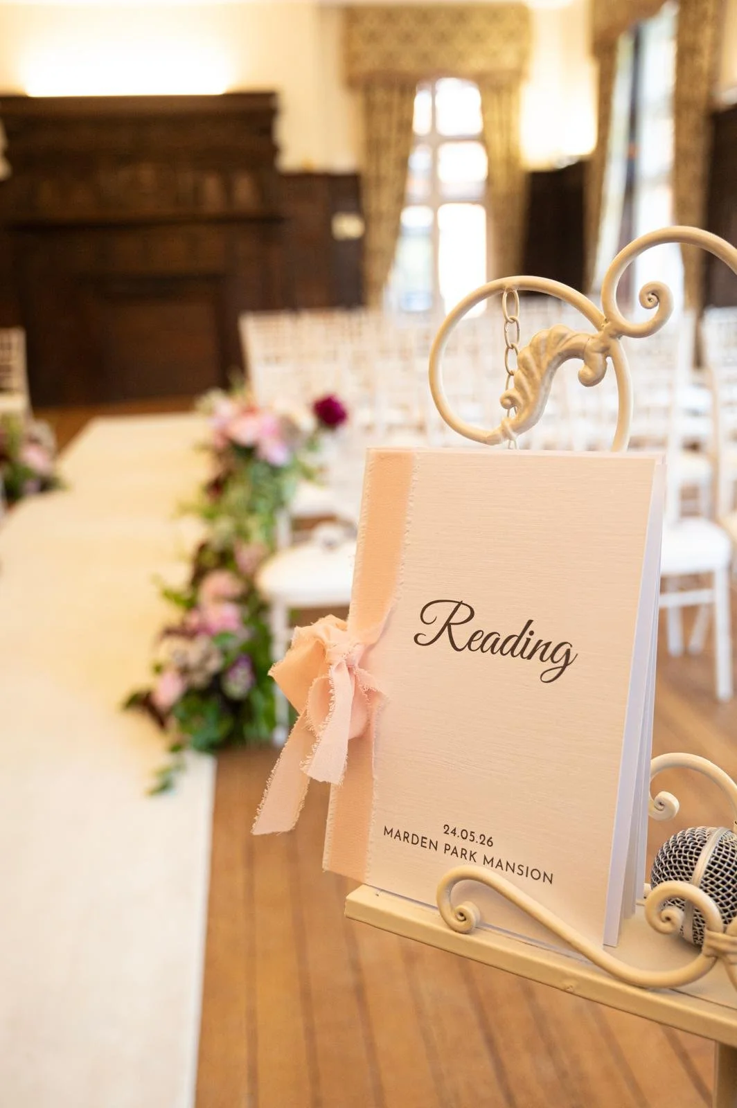 Independent Surrey wedding celebrant leading a relaxed and personalised wedding ceremony at Marden Park Mansion in Surrey. Photo: Emma Hall Photography