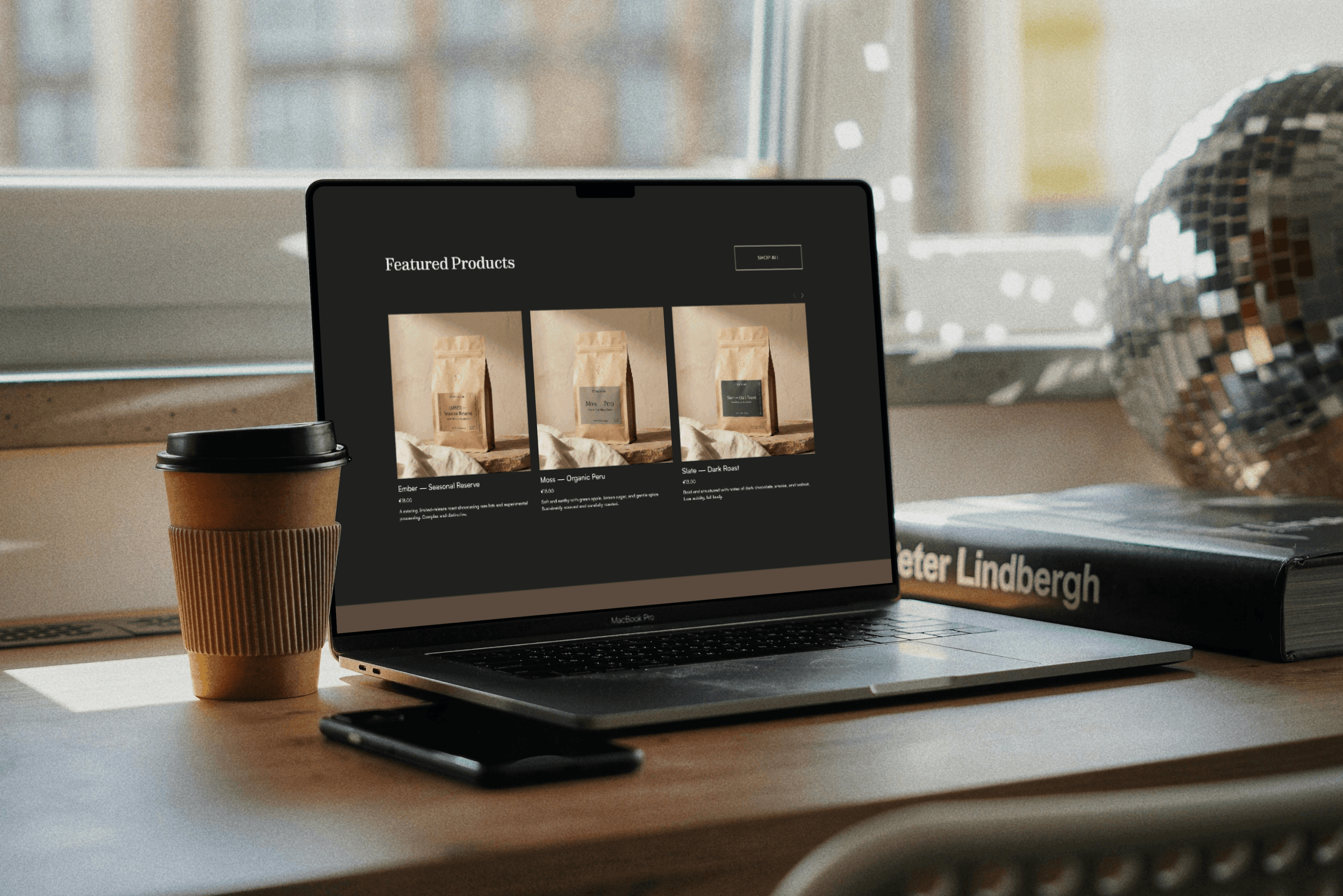 Ember and Oak website on macbook